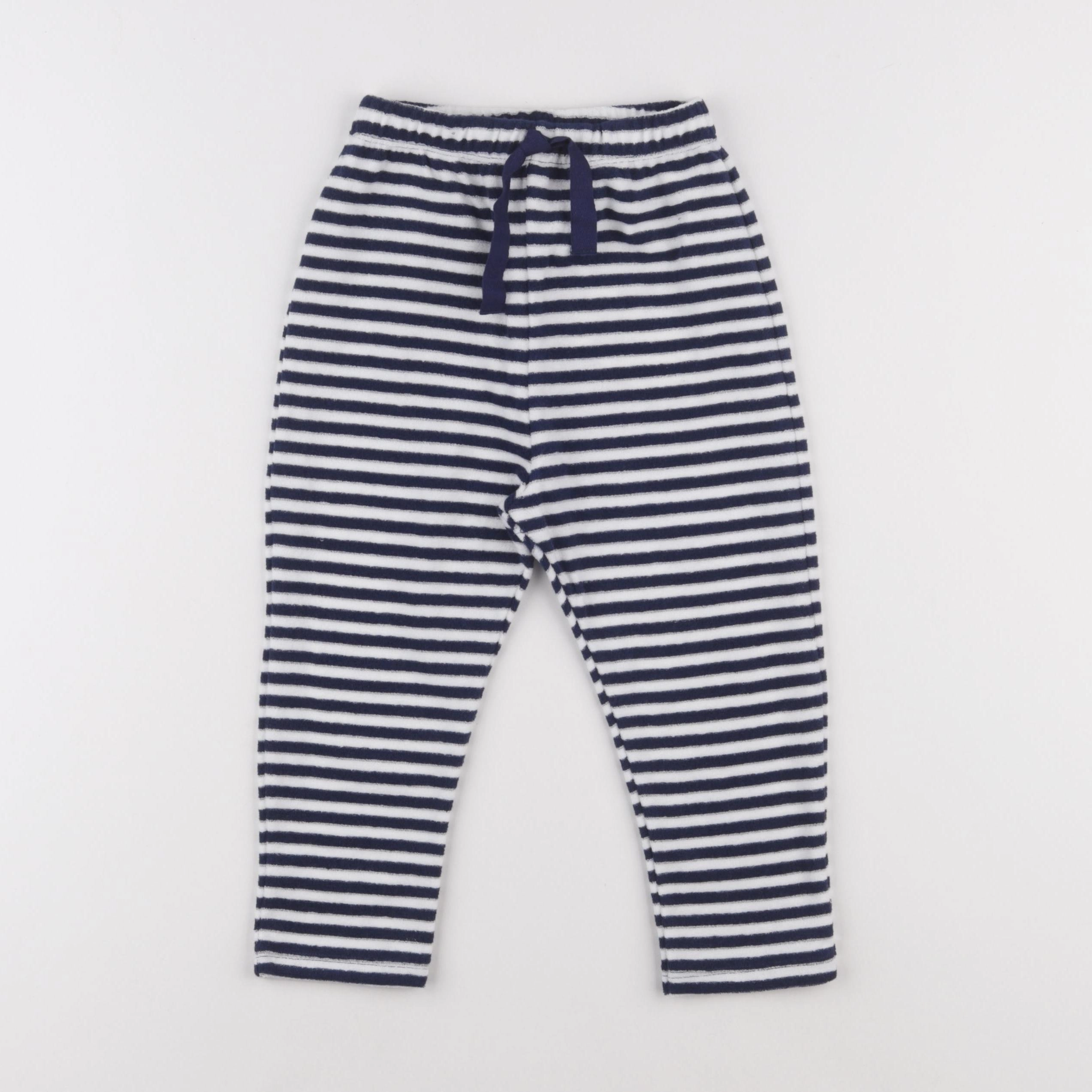 Petit Bateau - pantalon bleu - 12 mois