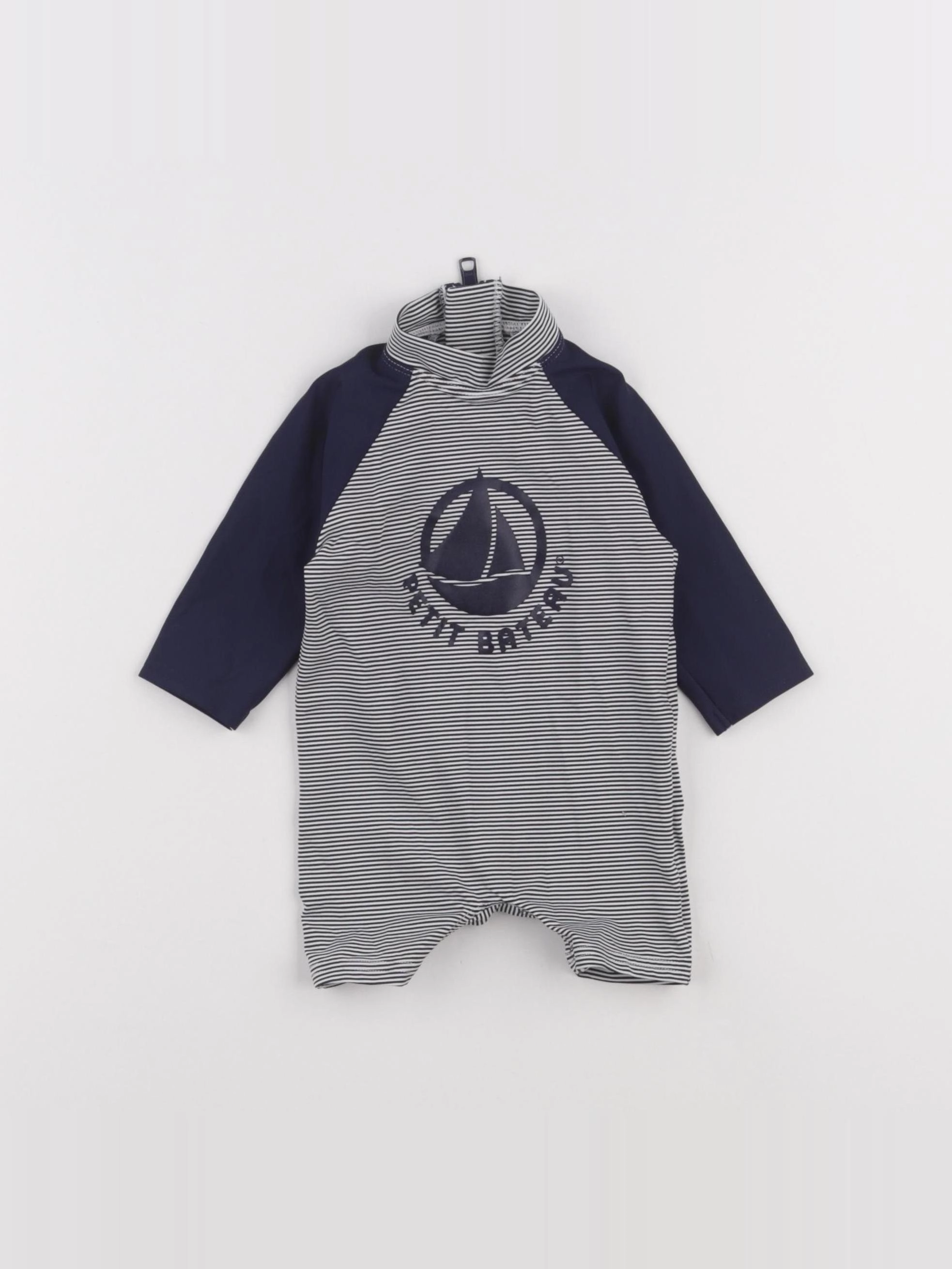 Petit Bateau - combi de bain bleu - 6 mois