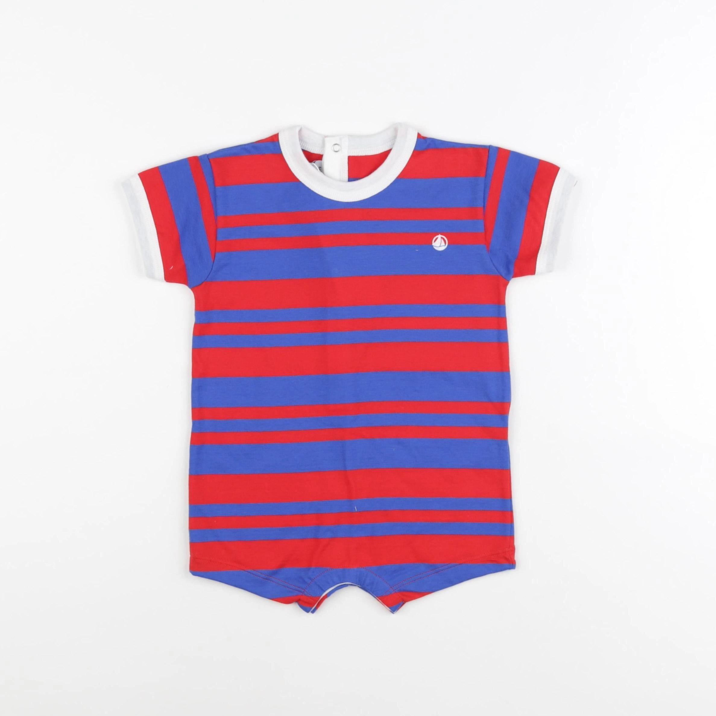 Petit Bateau - combinaison bleu, rouge - 6 mois