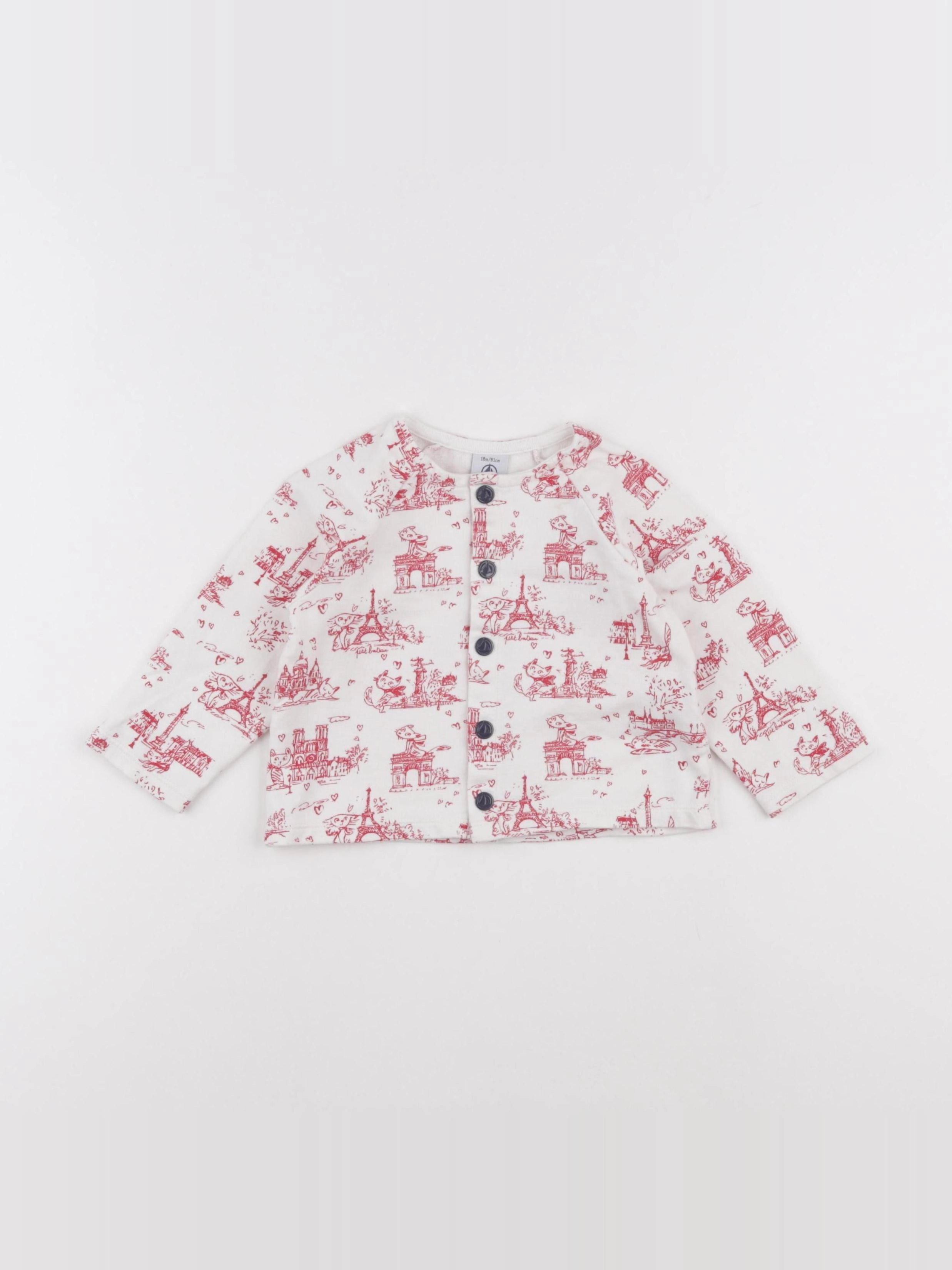 Petit Bateau - sweat rouge - 18 mois