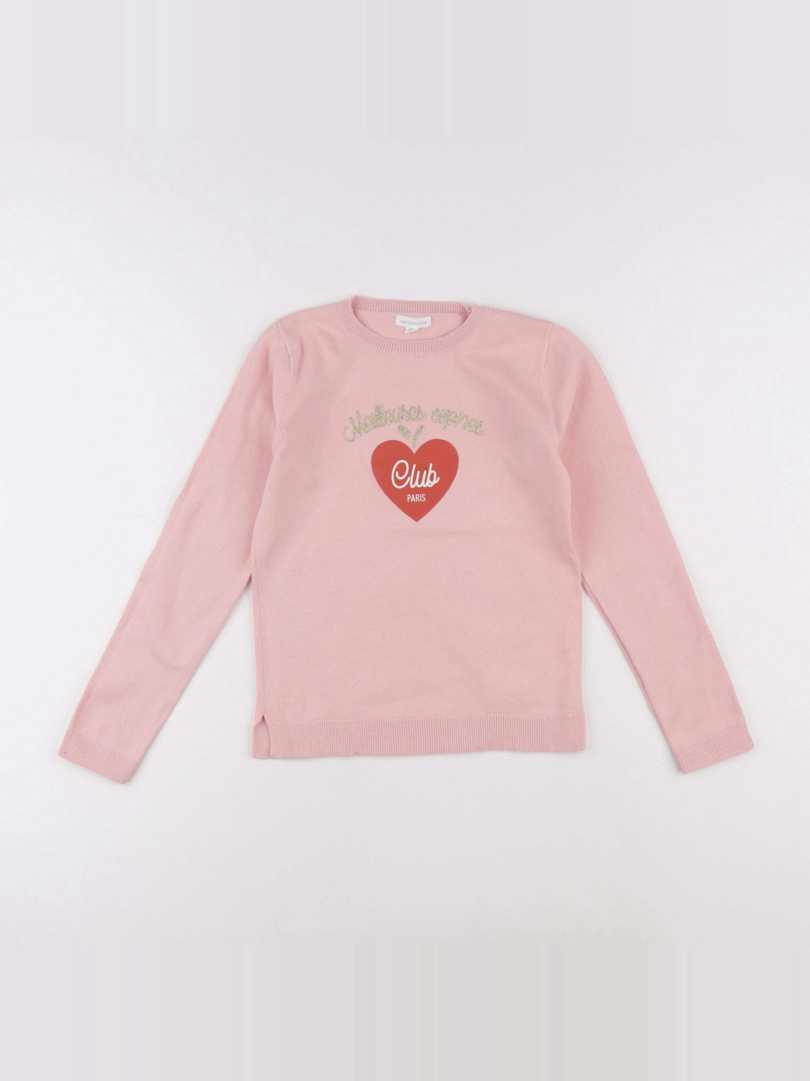 Vertbaudet - pull rose - 8 ans