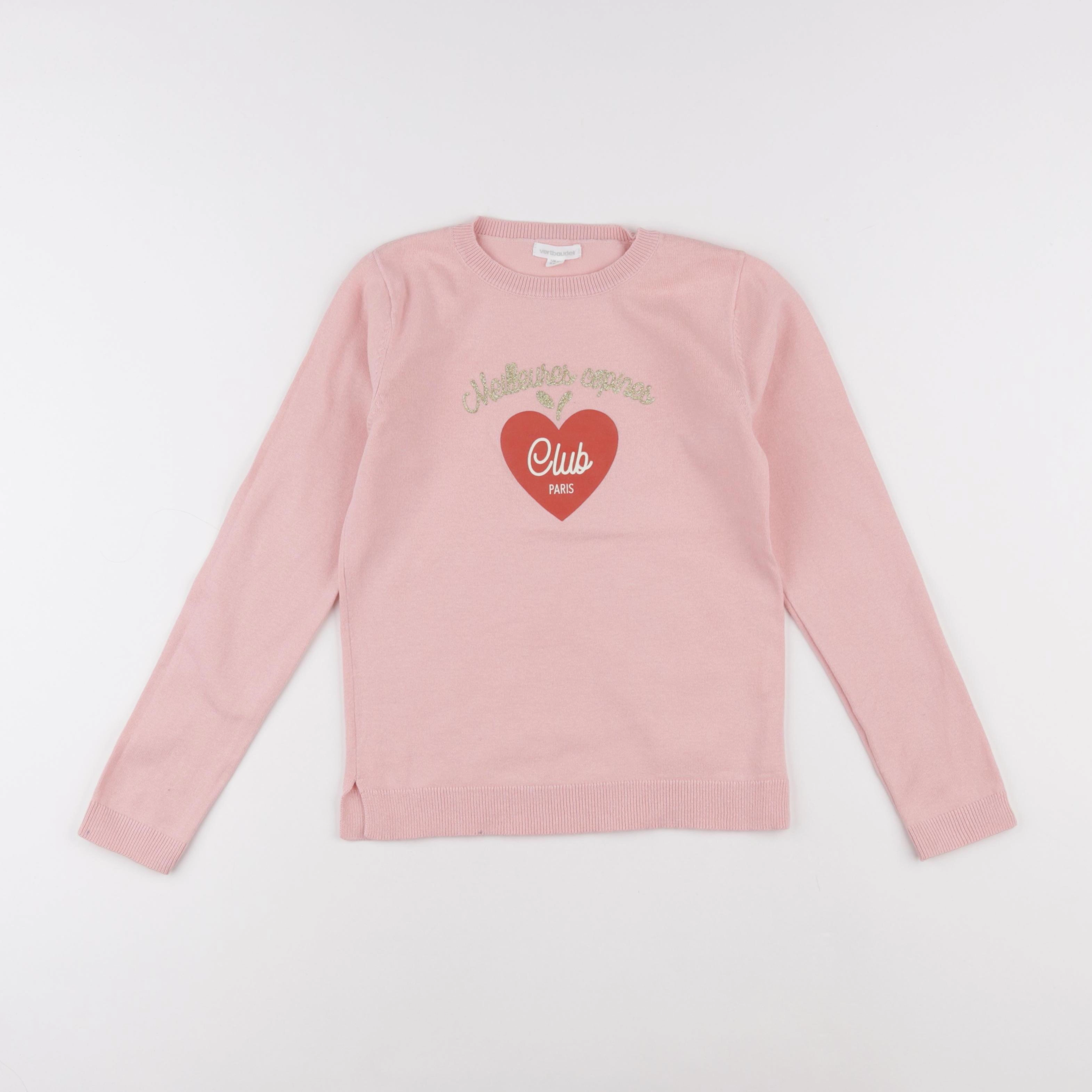 Vertbaudet - pull rose - 8 ans