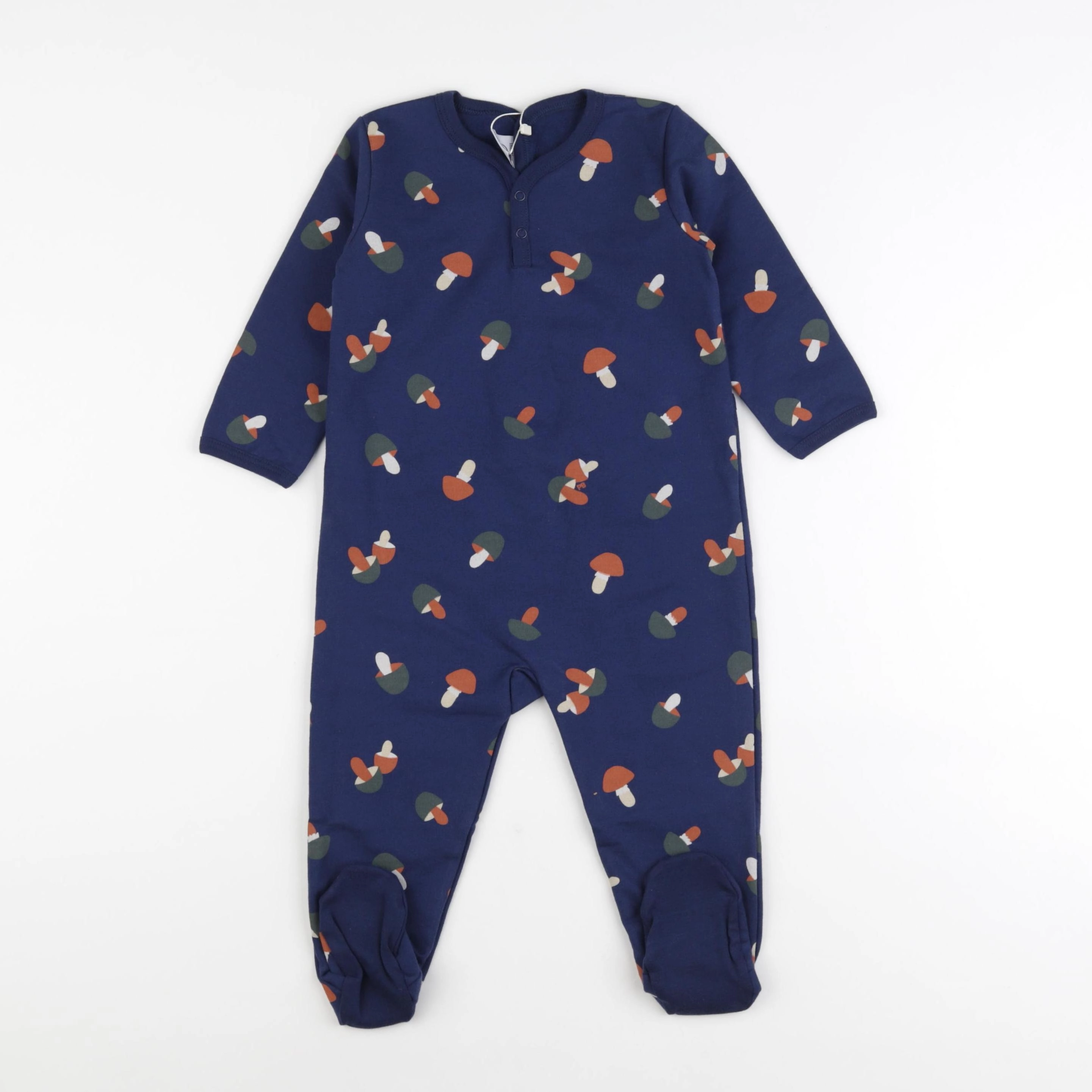 Petit Bateau - pyjama coton bleu - 12 mois