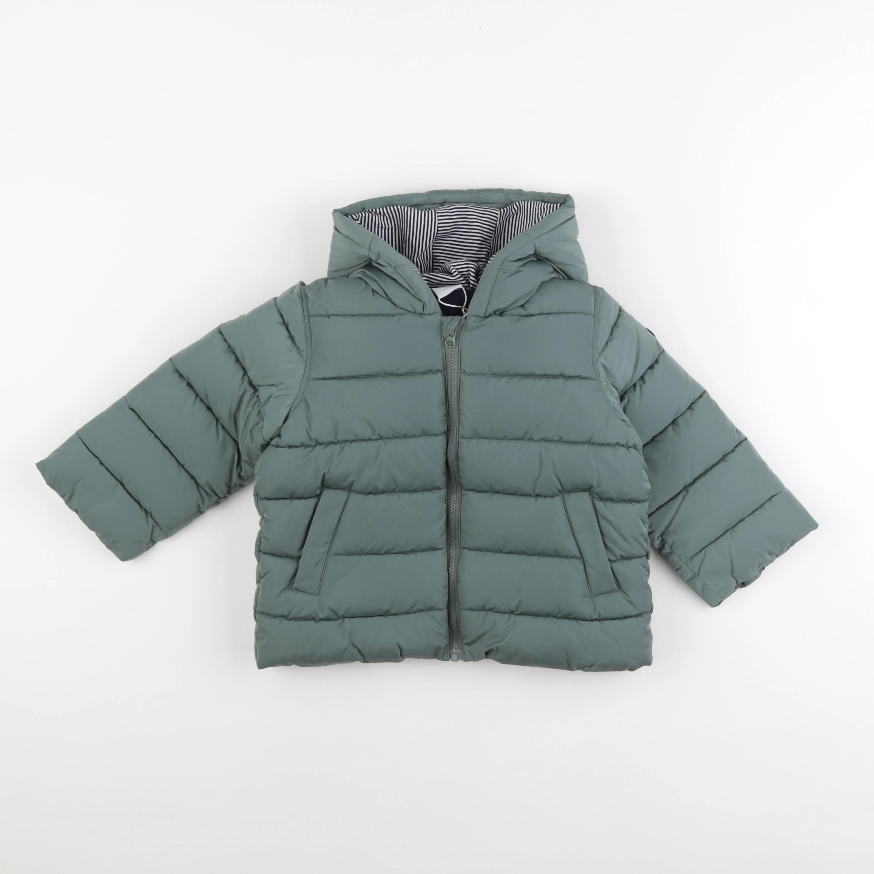 Petit Bateau - doudoune vert - 24 mois