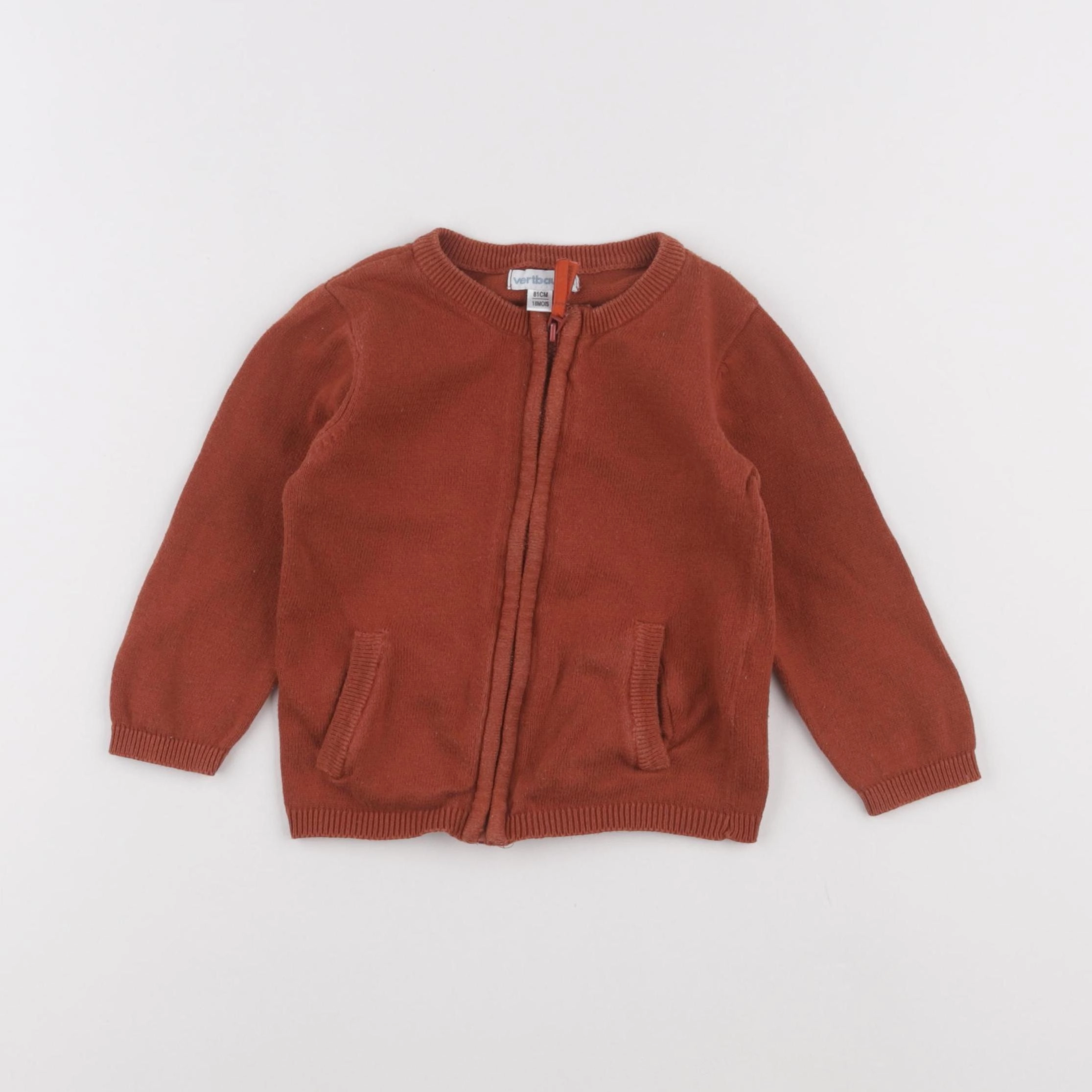 Vertbaudet - gilet marron - 18 mois