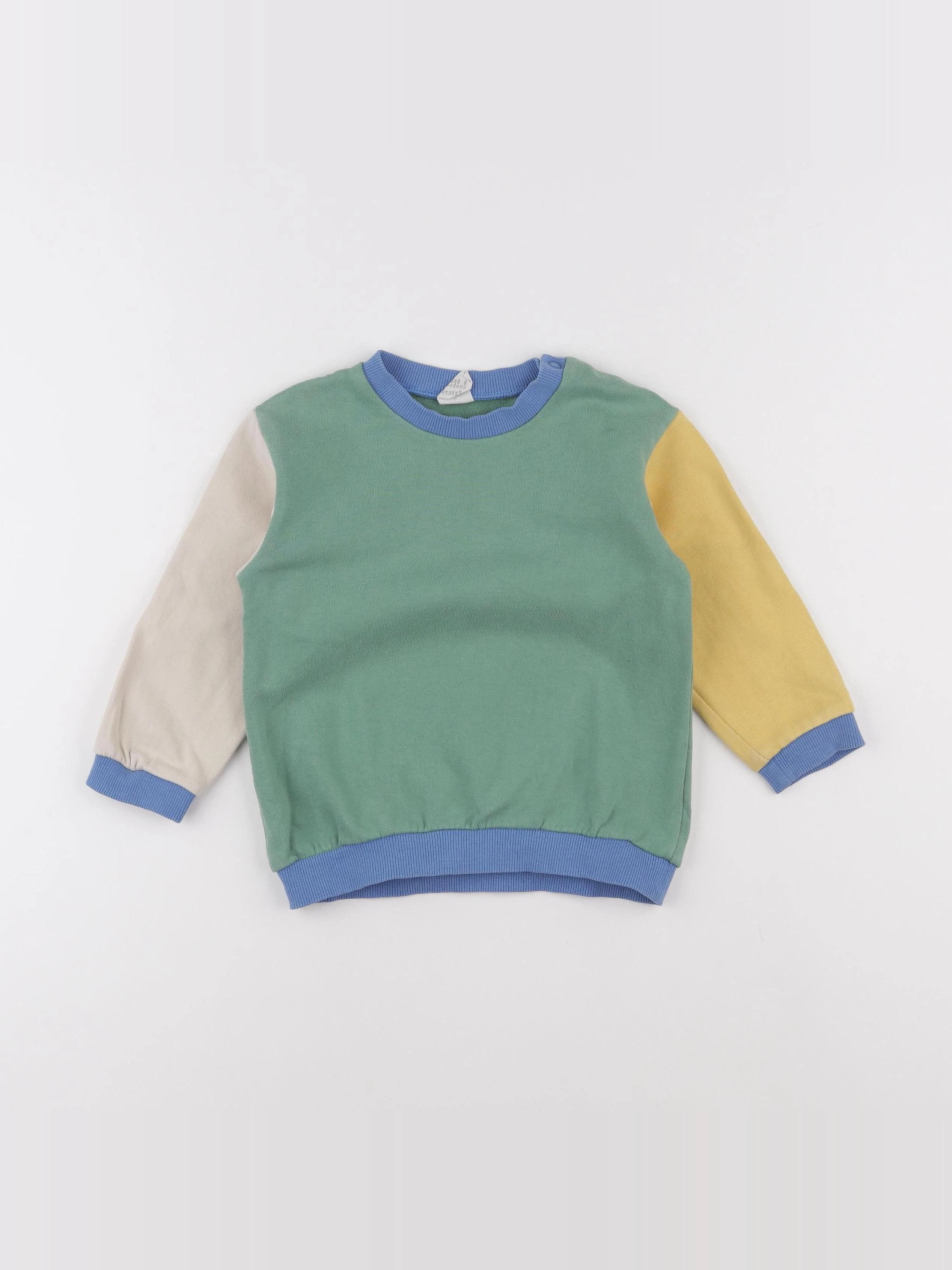 H&M - sweat beige, jaune, vert - 12/18 mois