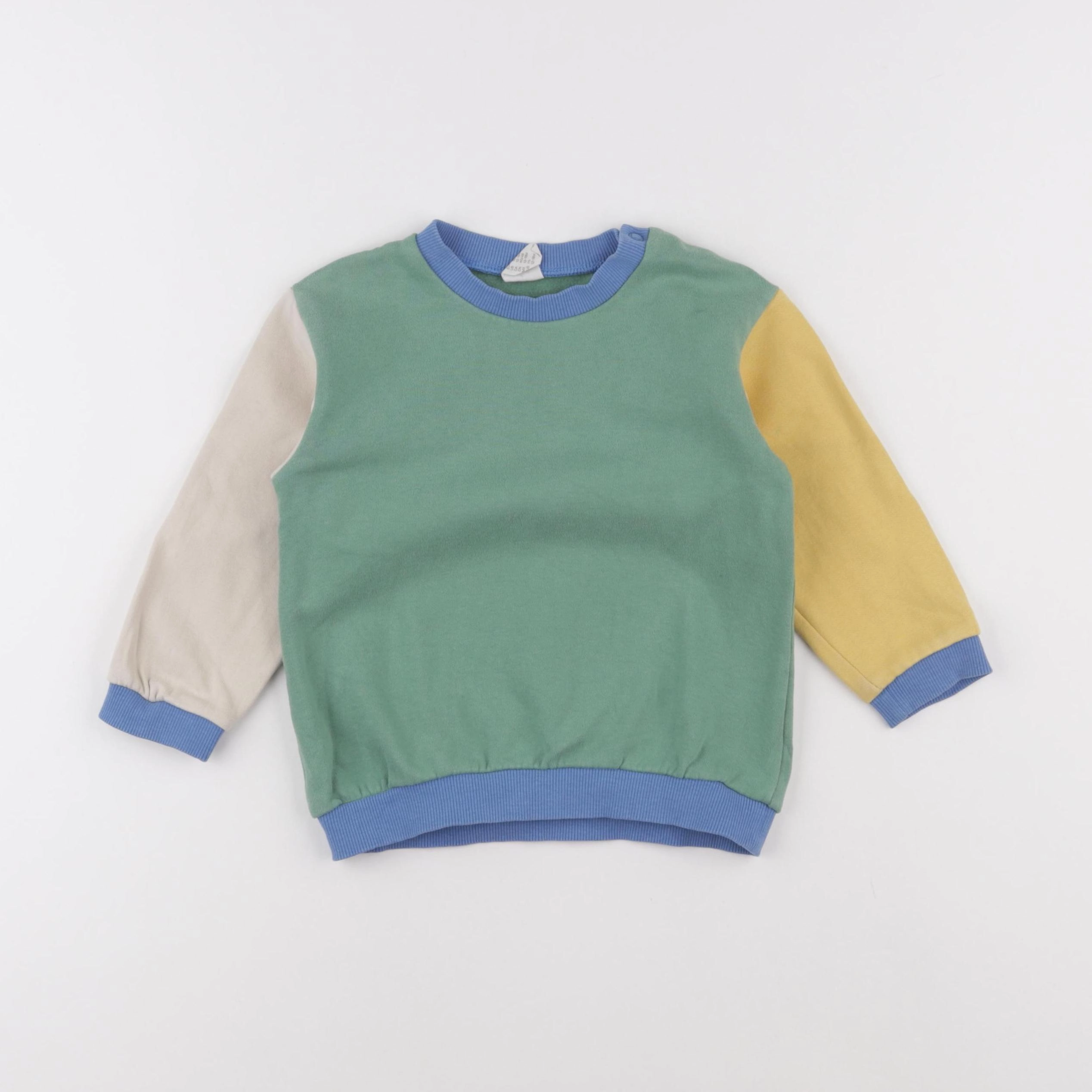 H&M - sweat beige, jaune, vert - 12/18 mois