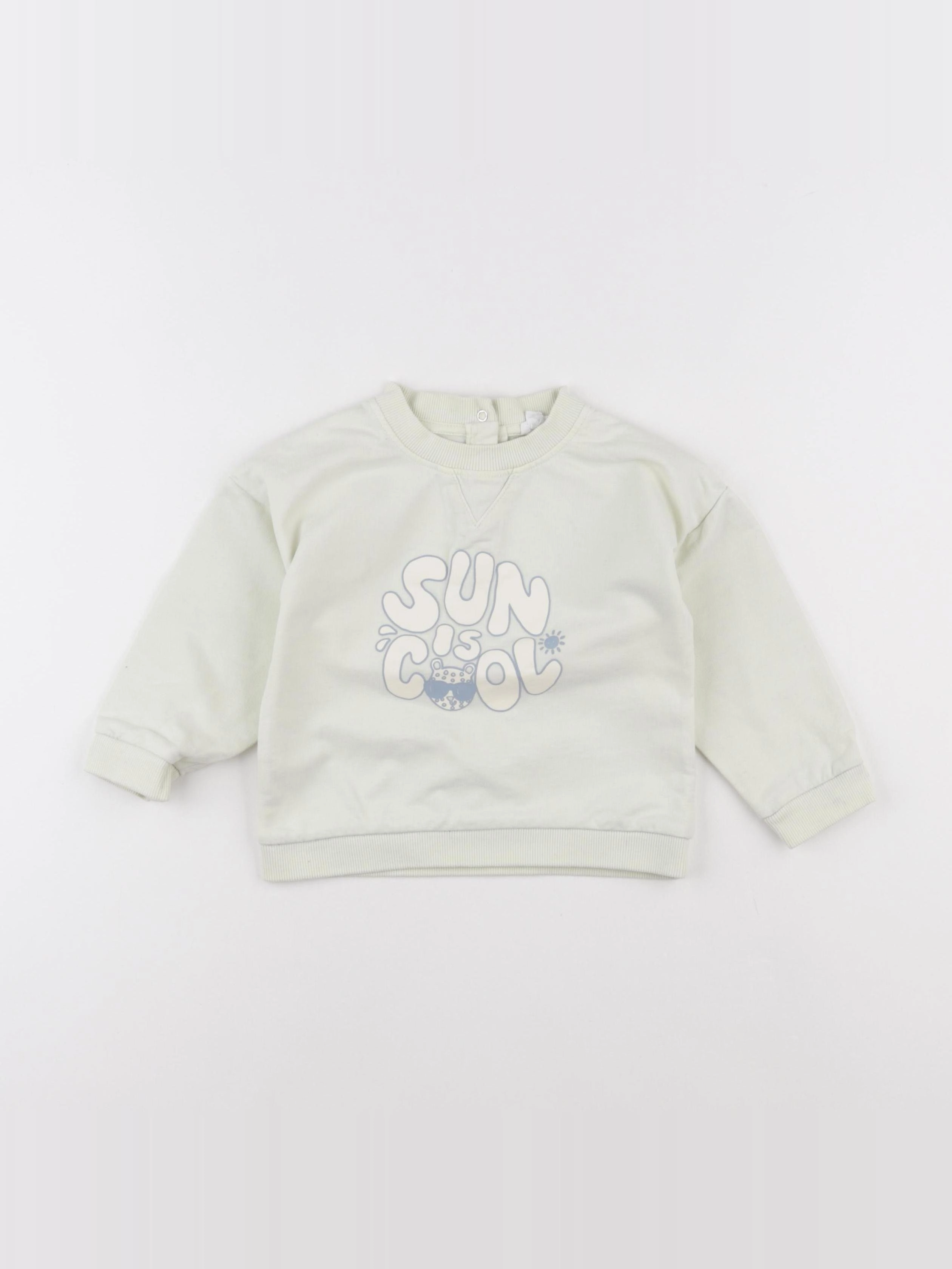 Vertbaudet - sweat vert - 24 mois