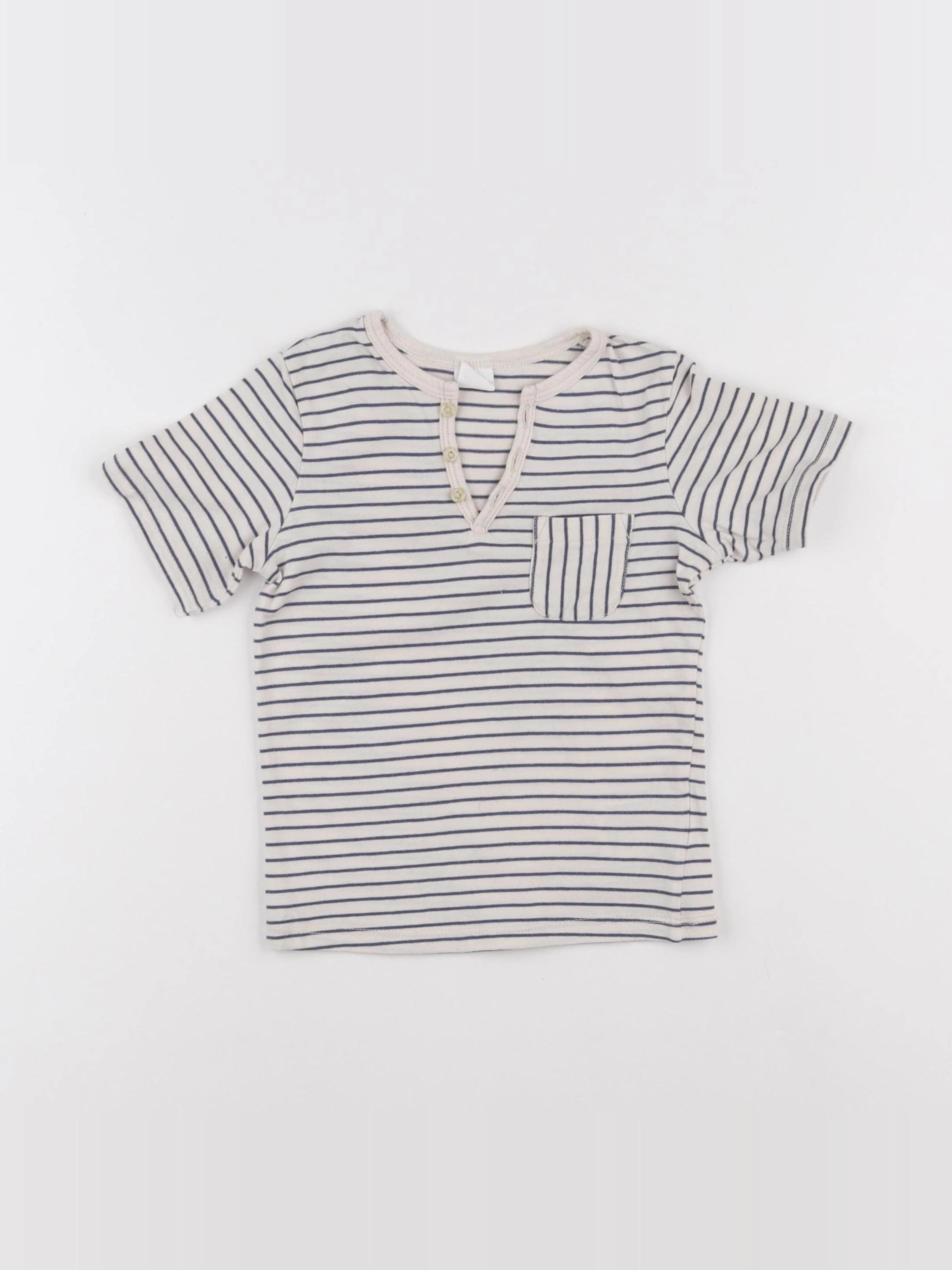 H&M - tee-shirt beige, bleu - 18/24 mois