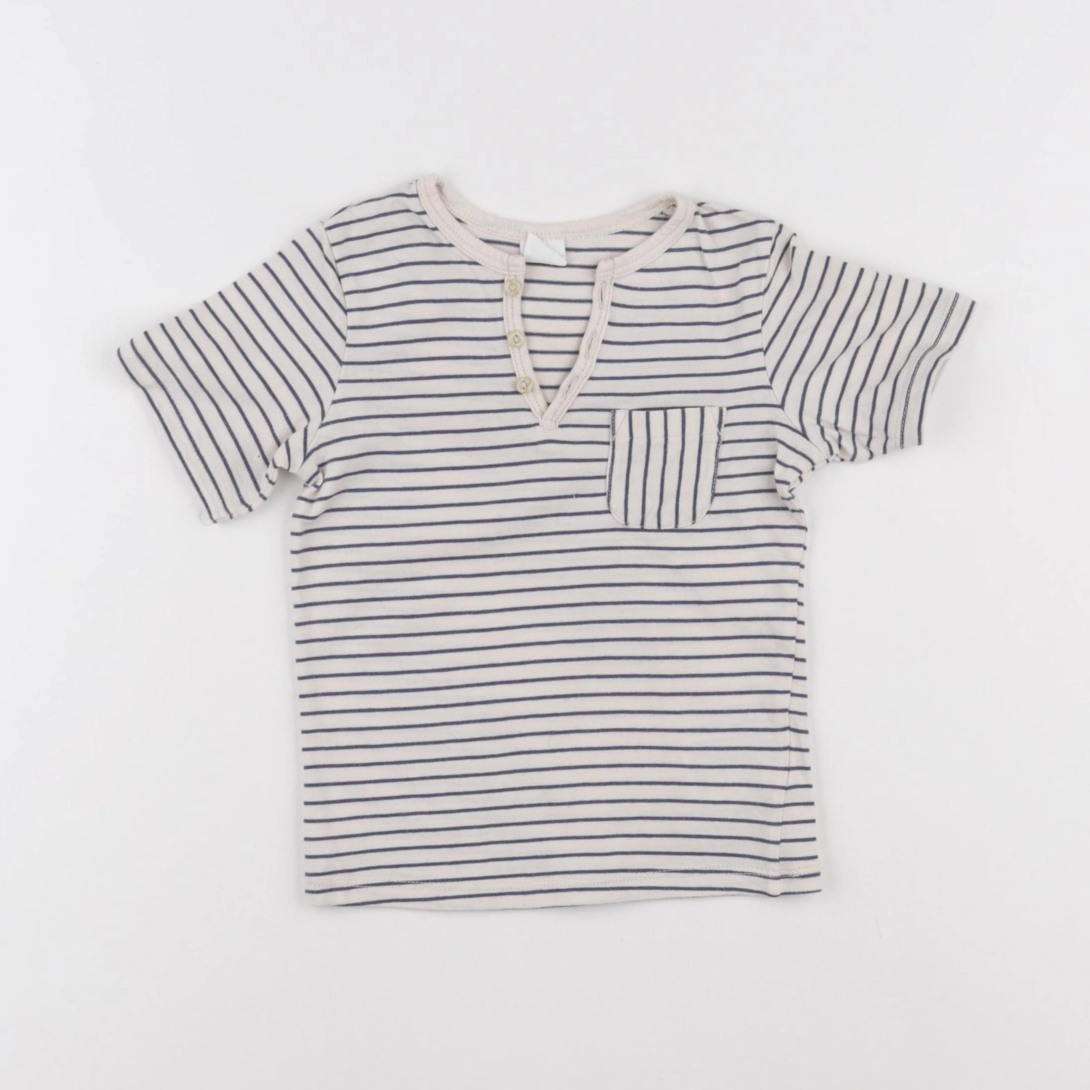 H&M - tee-shirt beige, bleu - 18/24 mois