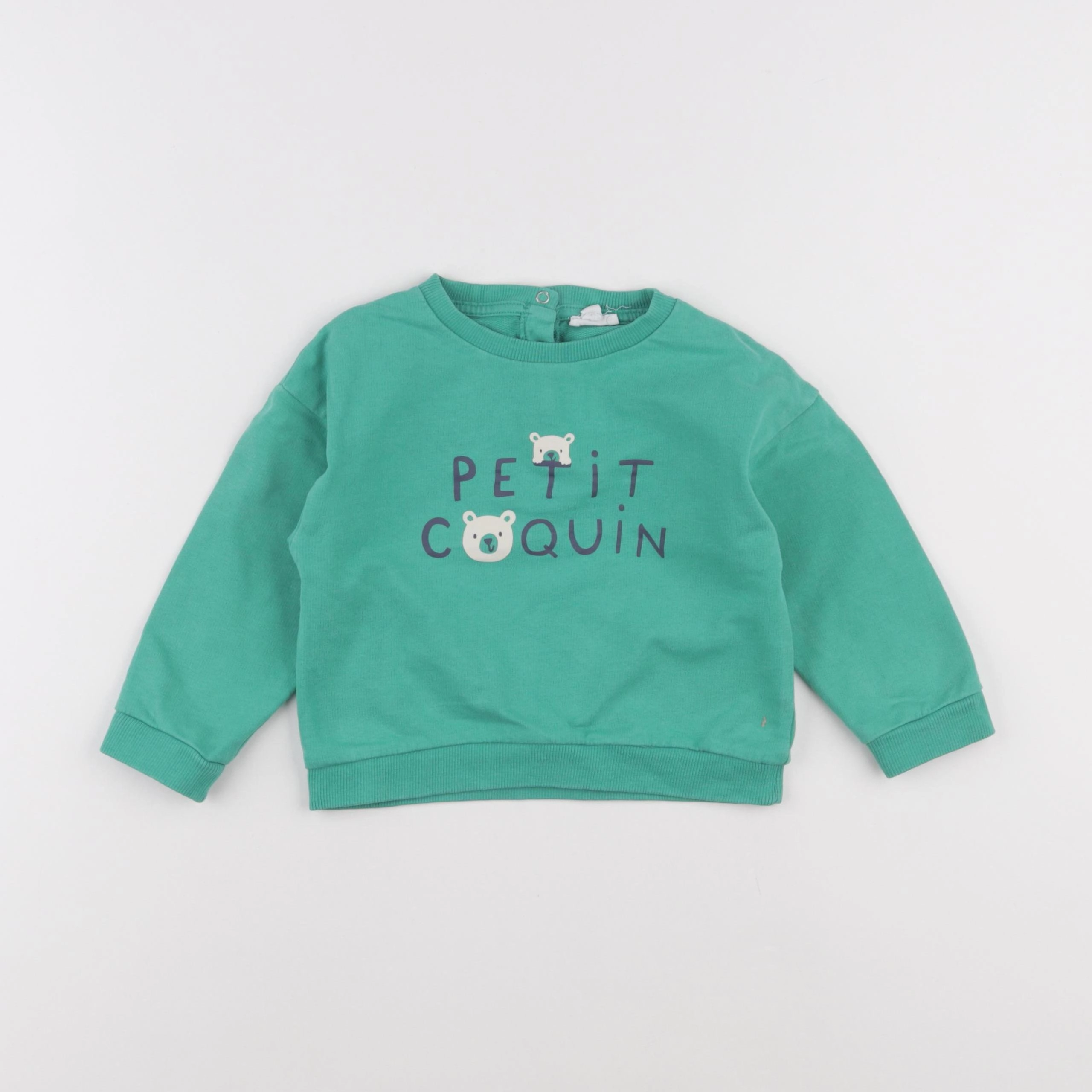 Vertbaudet - sweat vert - 24 mois