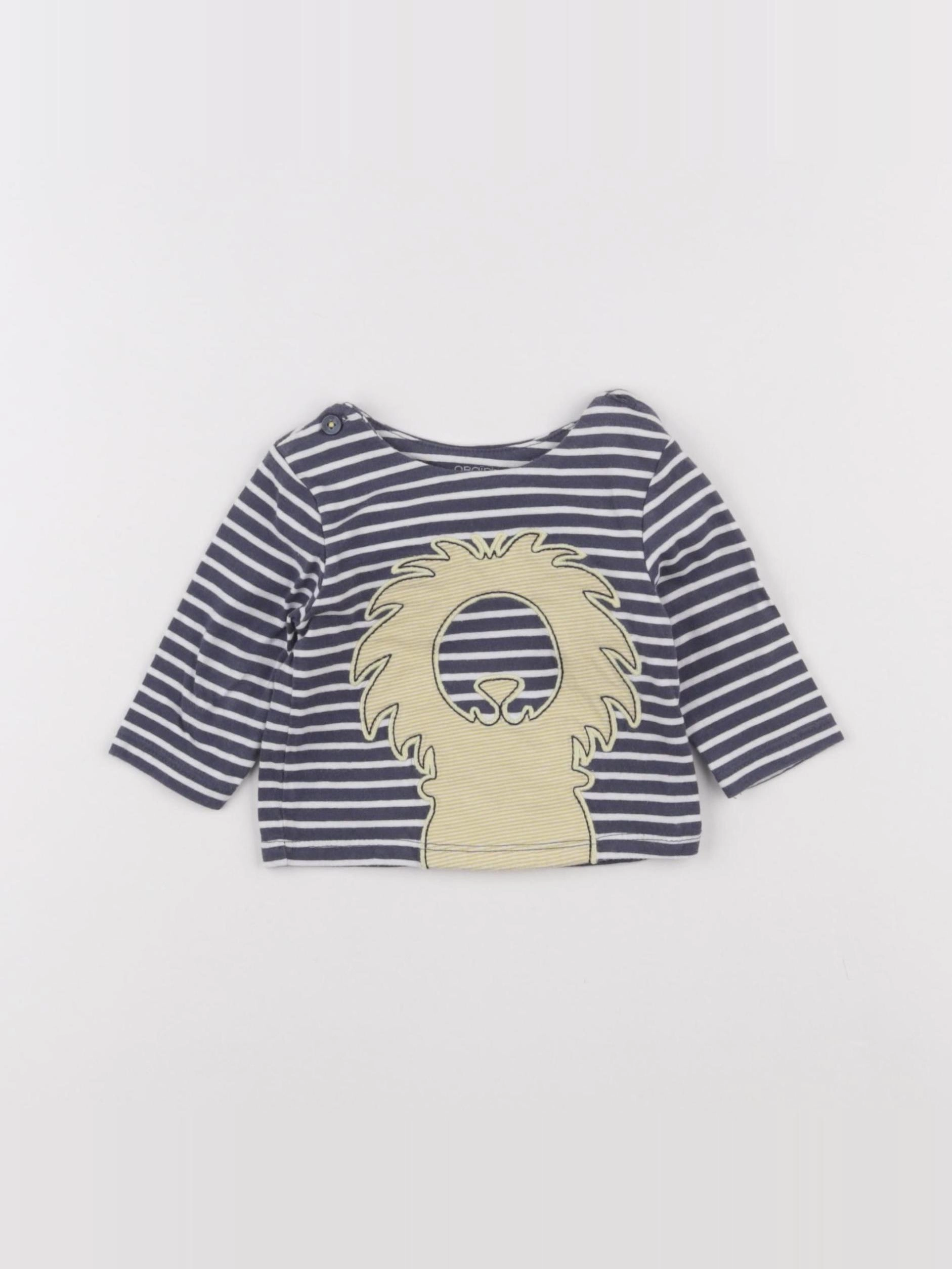 Obaïbi - tee-shirt bleu, blanc - 3 mois