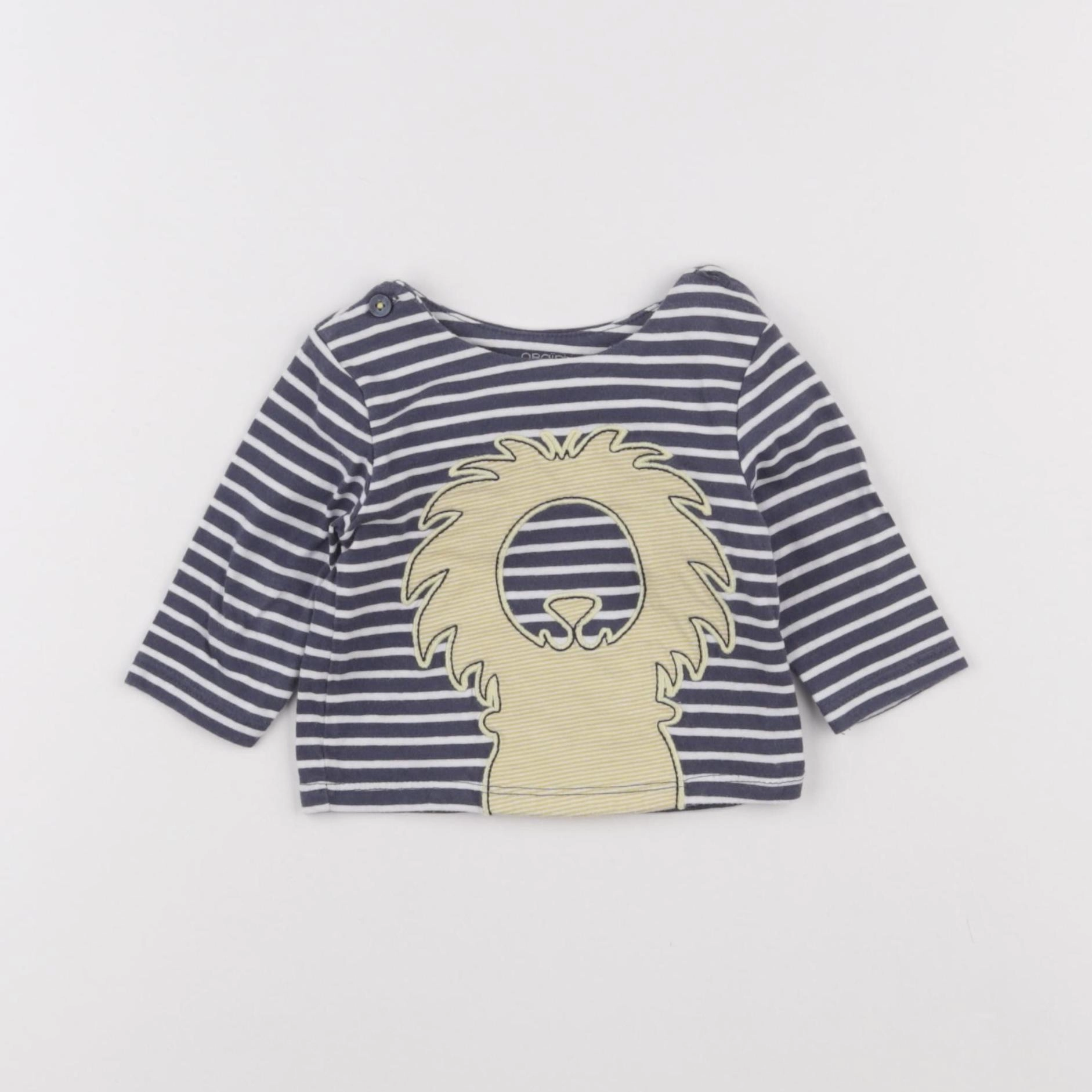 Obaïbi - tee-shirt bleu, blanc - 3 mois