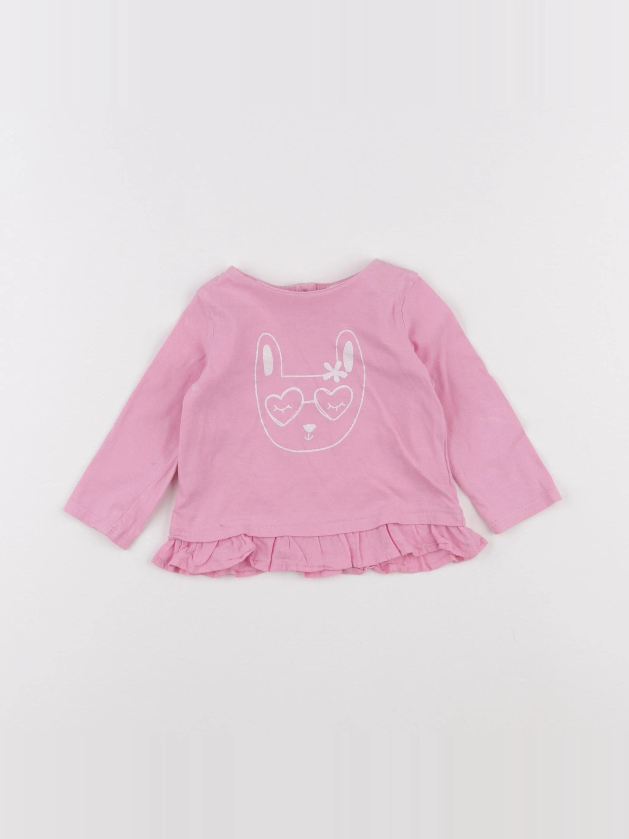 DPAM - tee-shirt rose - 9 mois