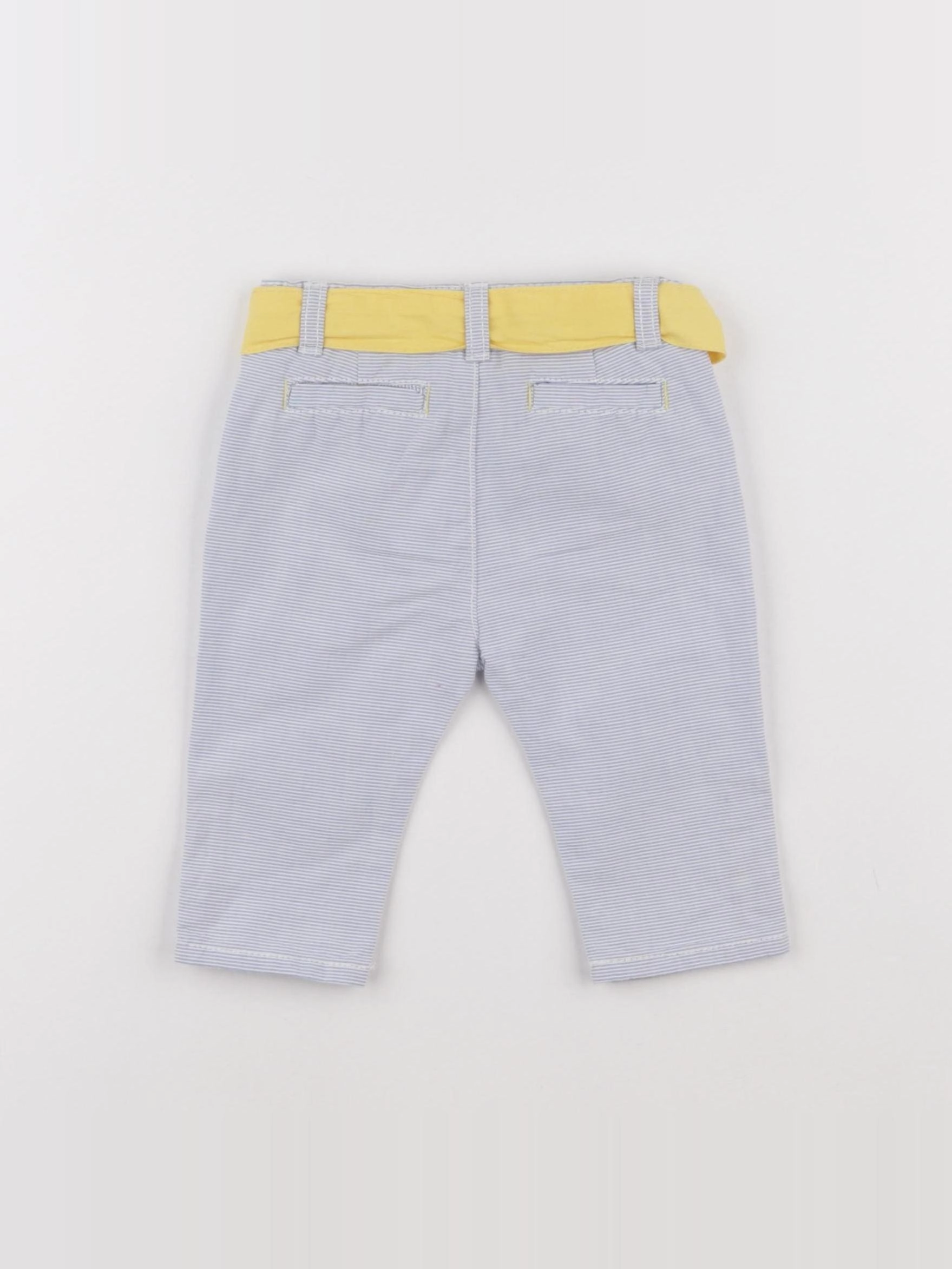 Obaïbi - pantalon blanc, bleu - 3 mois