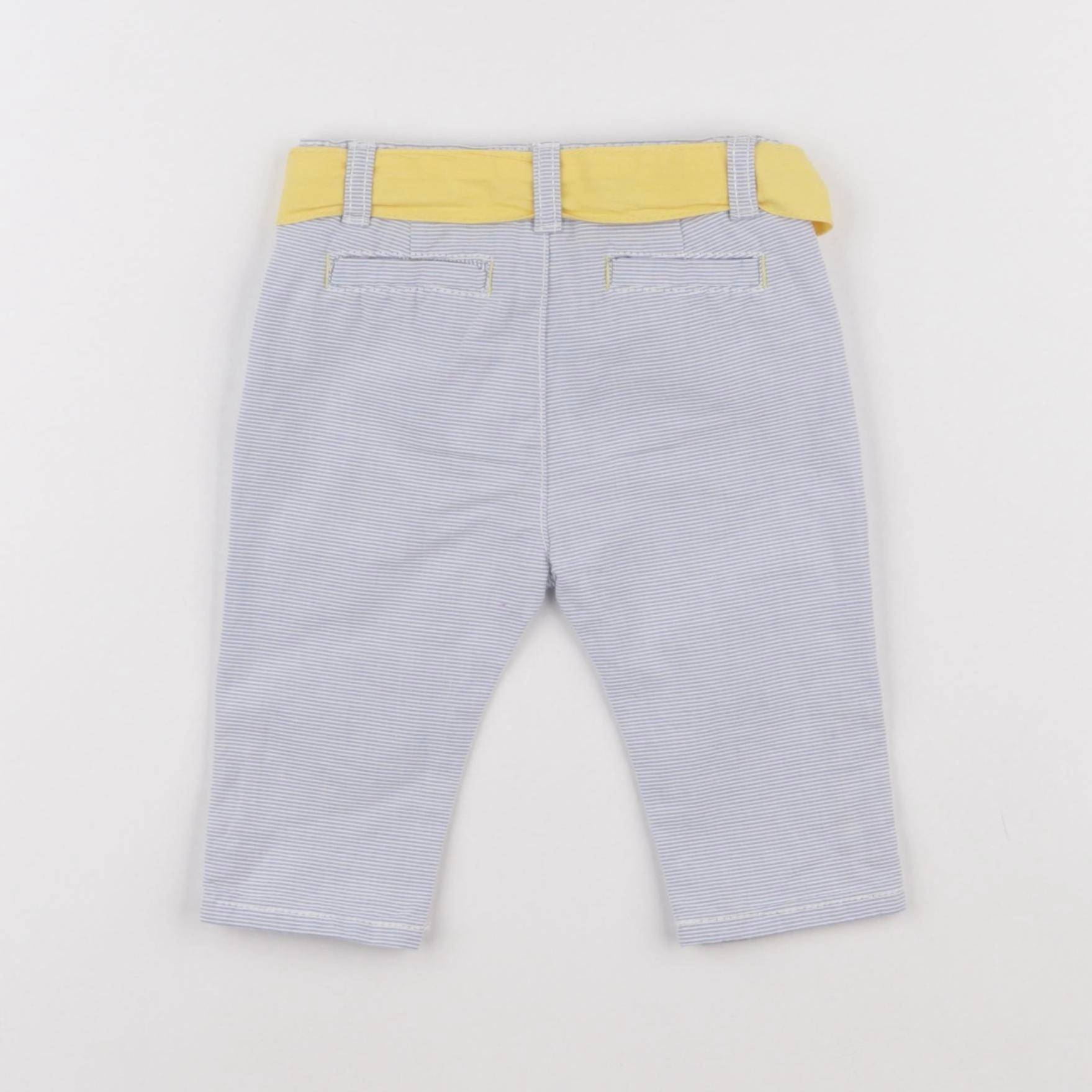 Obaïbi - pantalon blanc, bleu - 3 mois