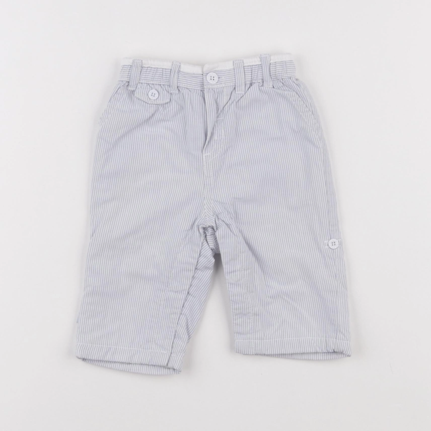 Obaïbi - pantalon blanc, bleu - 3 mois