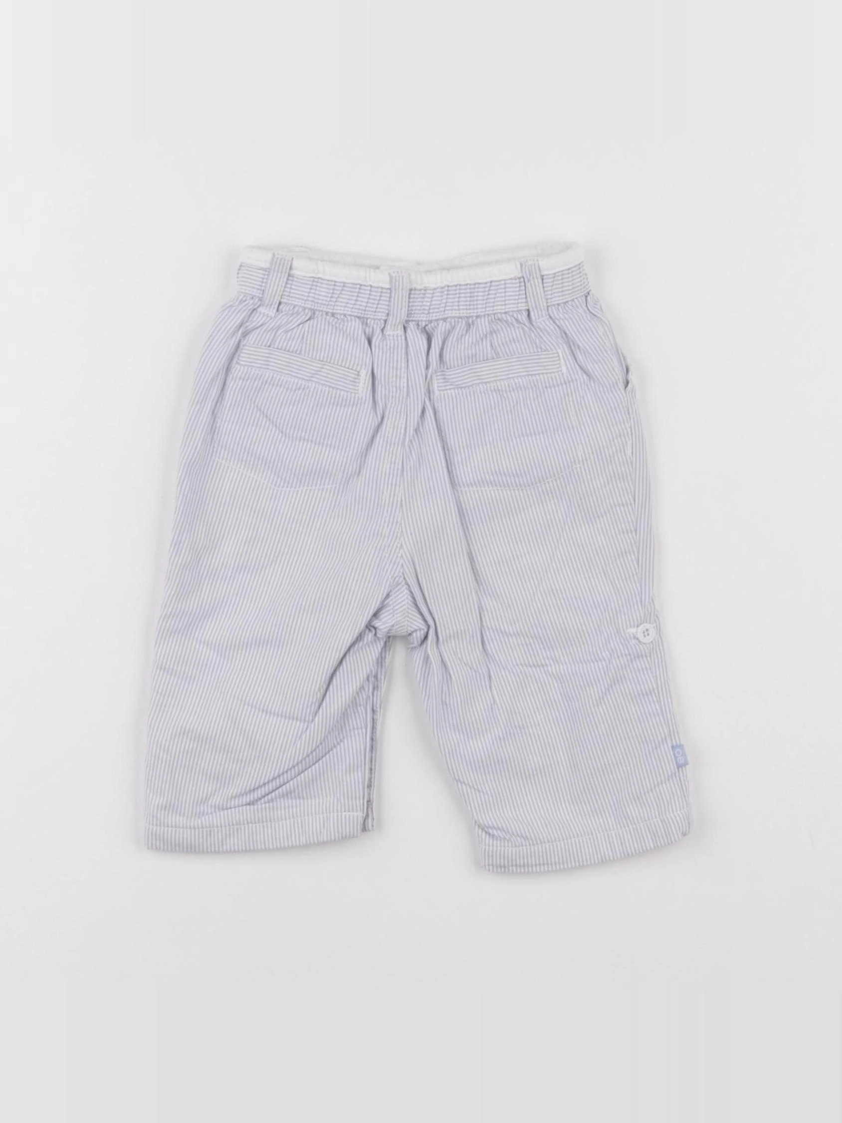 Obaïbi - pantalon blanc, bleu - 3 mois