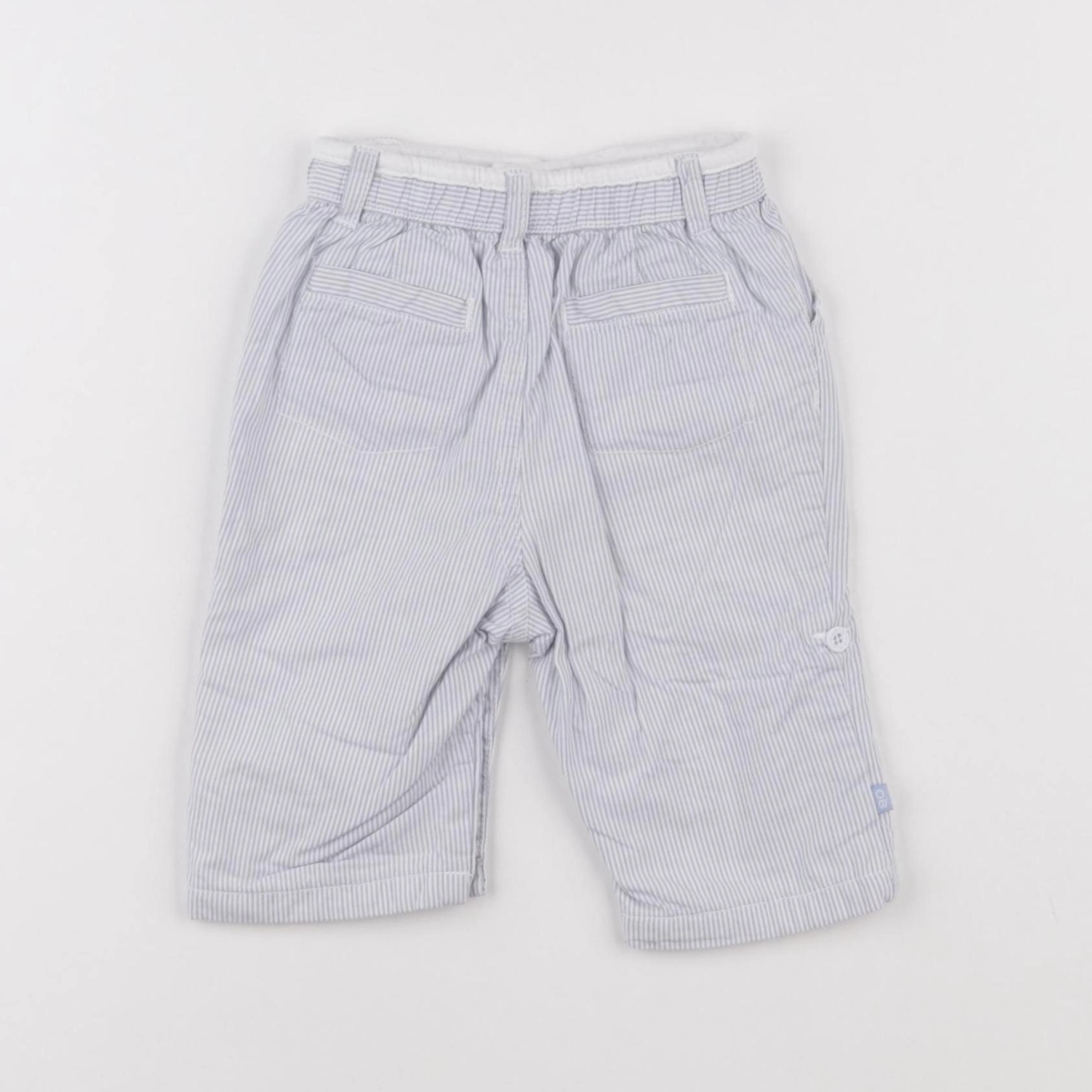 Obaïbi - pantalon blanc, bleu - 3 mois