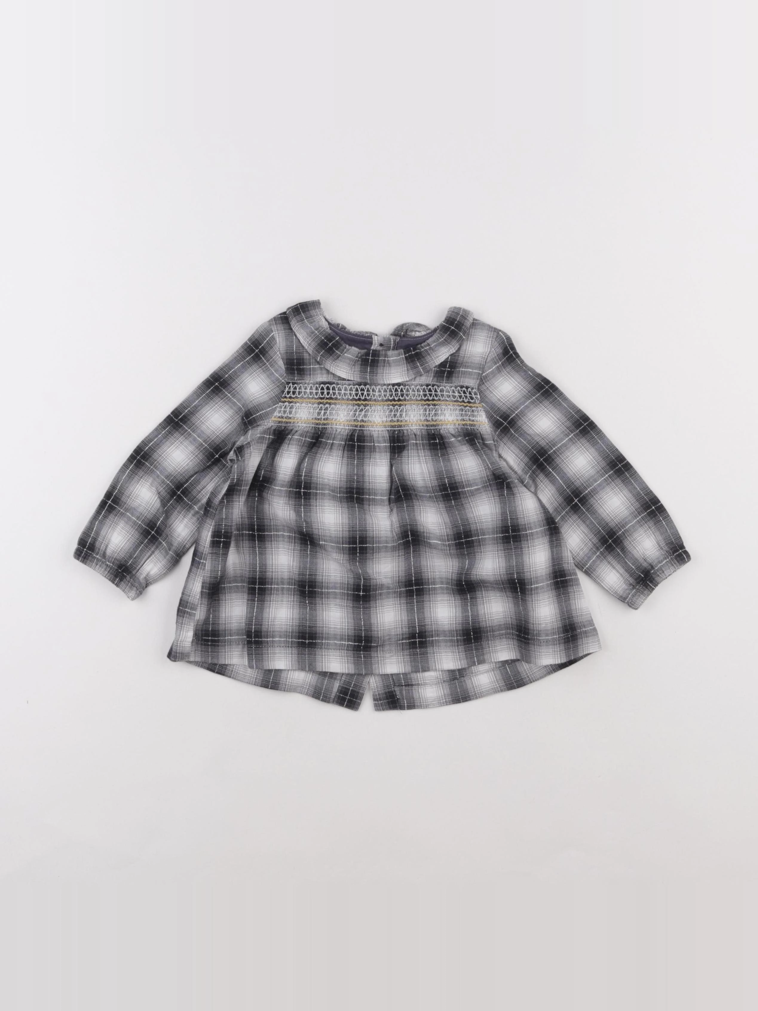 DPAM - blouse blanc, gris - 12 mois
