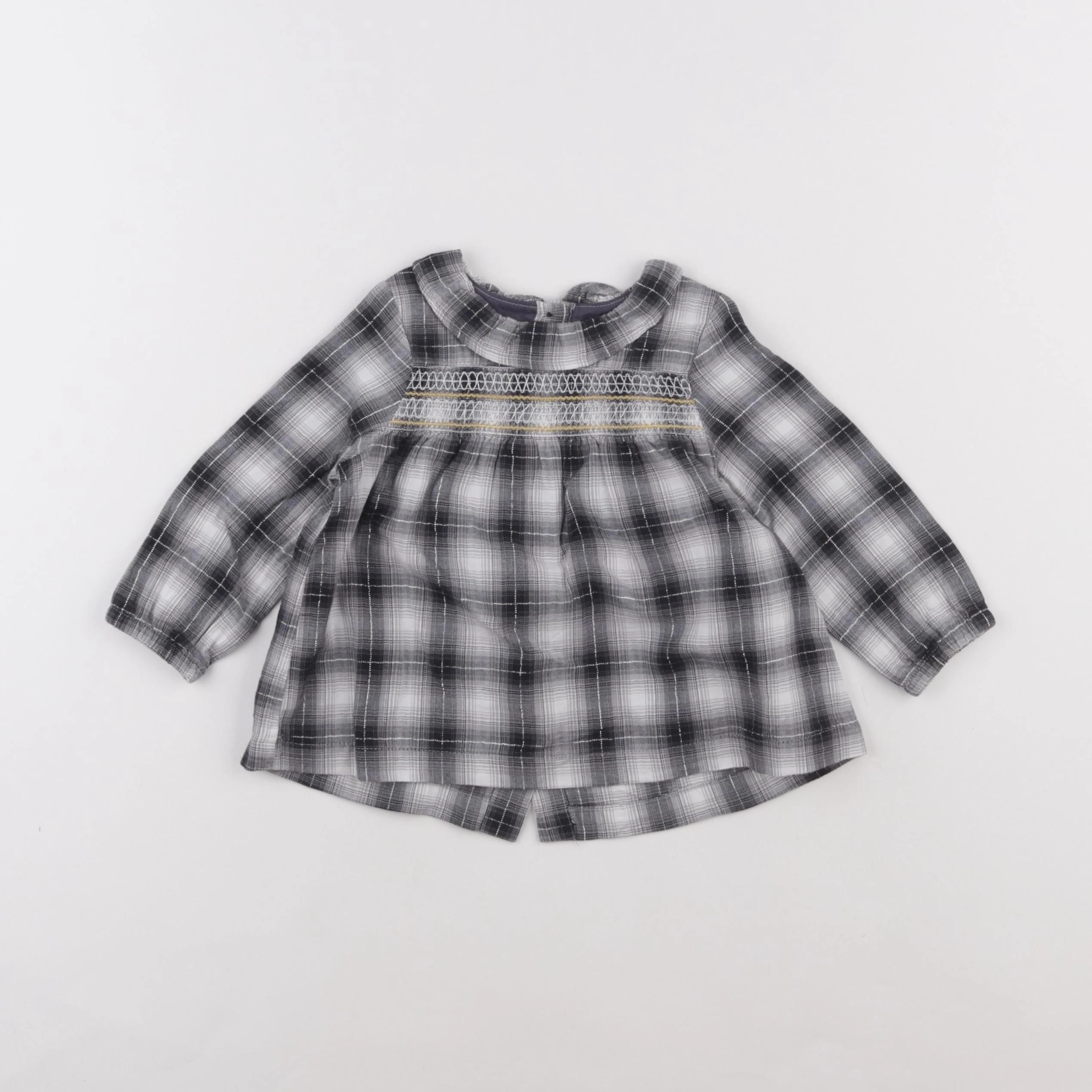 DPAM - blouse blanc, gris - 12 mois