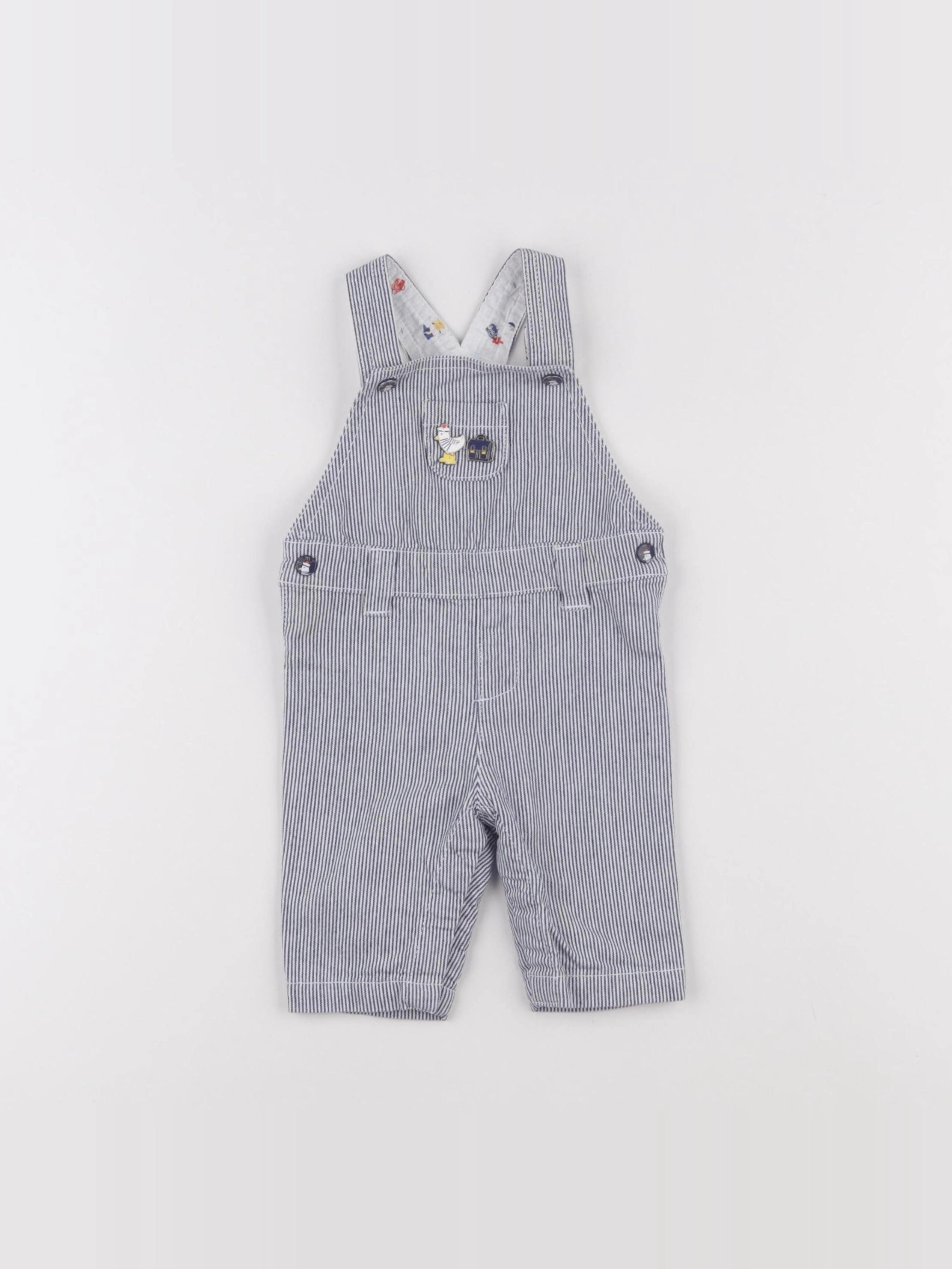 Sergent Major - salopette blanc, bleu - 3 mois