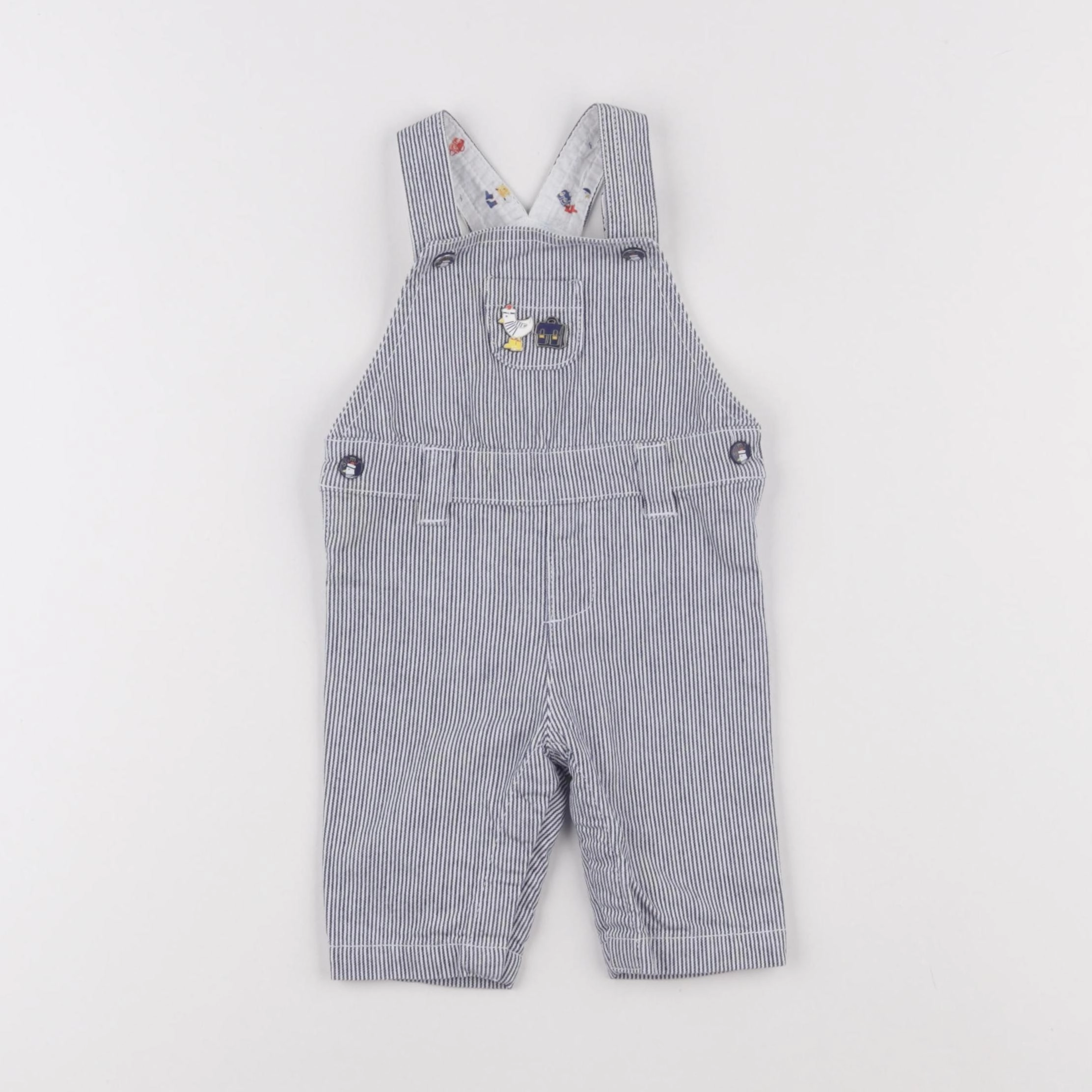Sergent Major - salopette blanc, bleu - 3 mois