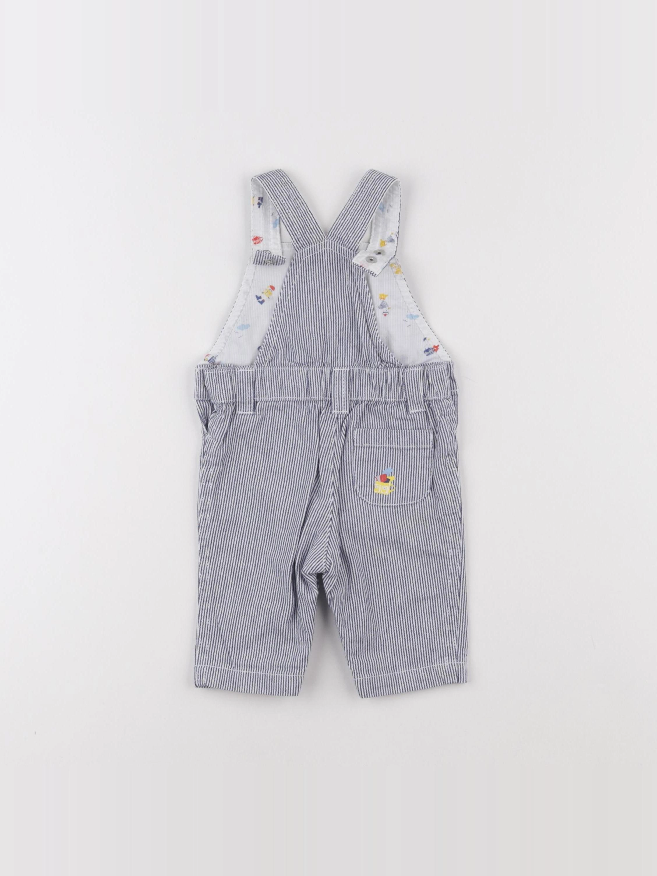 Sergent Major - salopette blanc, bleu - 3 mois