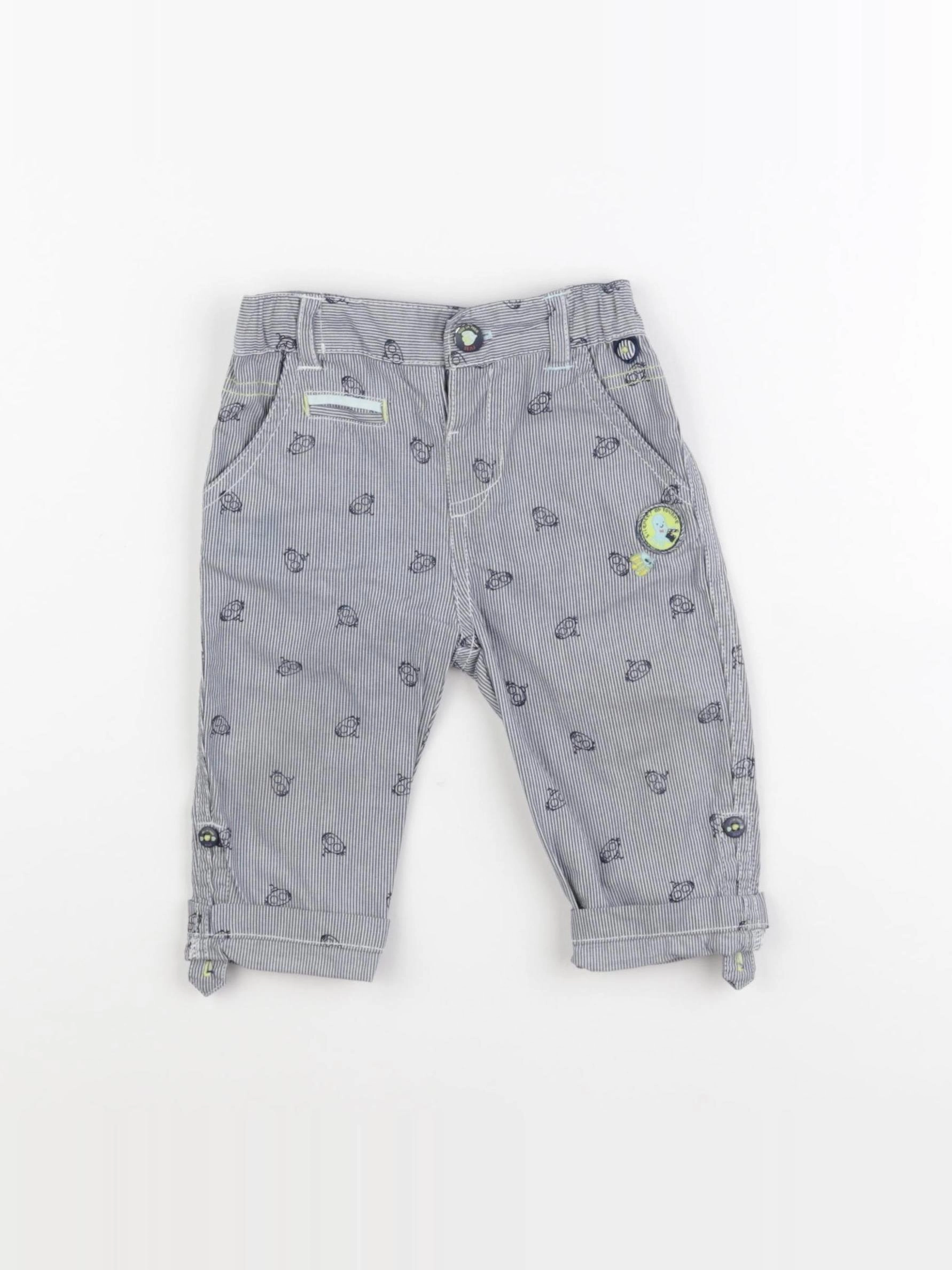 Sergent Major - pantalon blanc, bleu - 12 mois