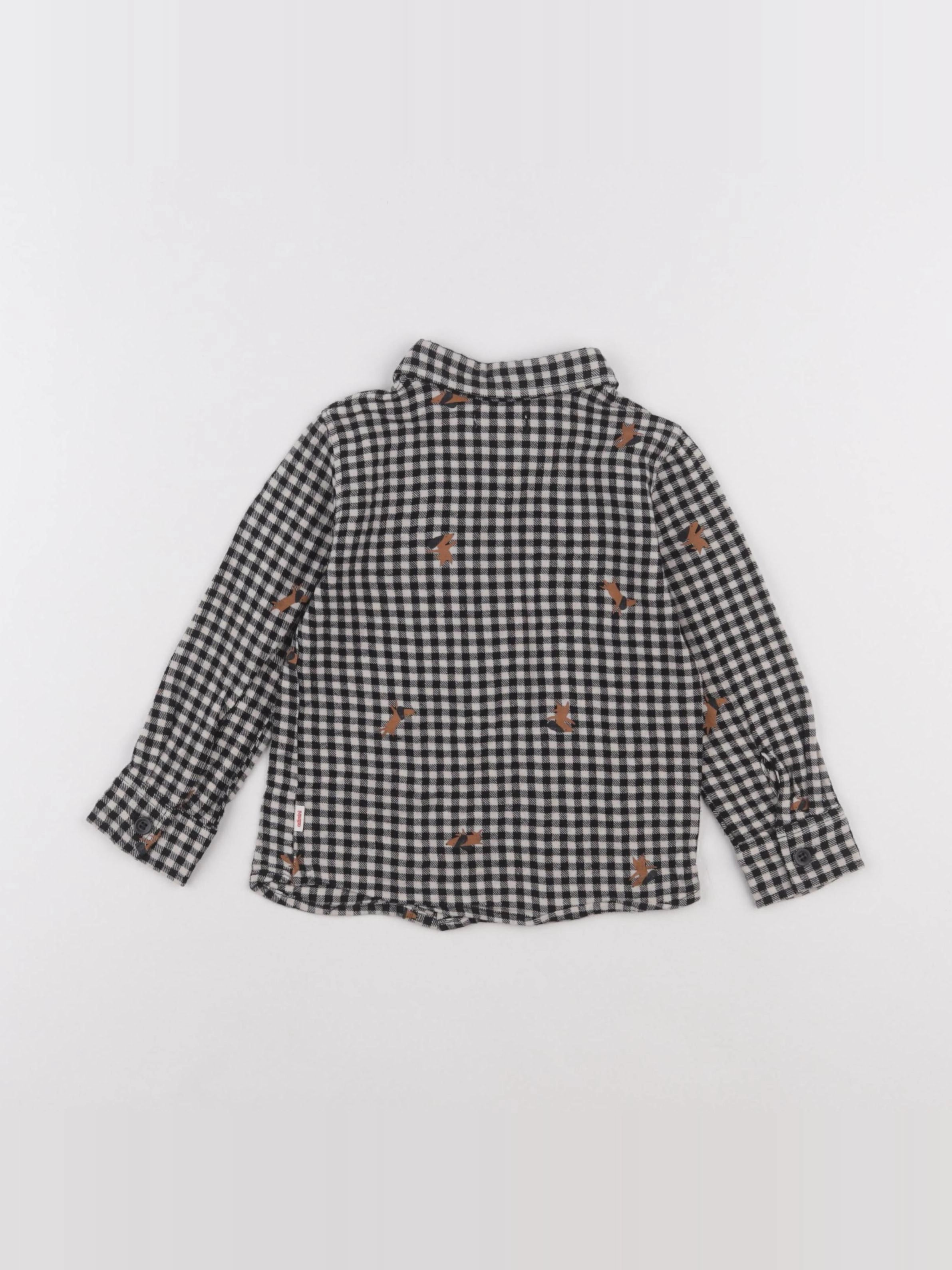 Catimini - chemise blanc, noir - 2 ans