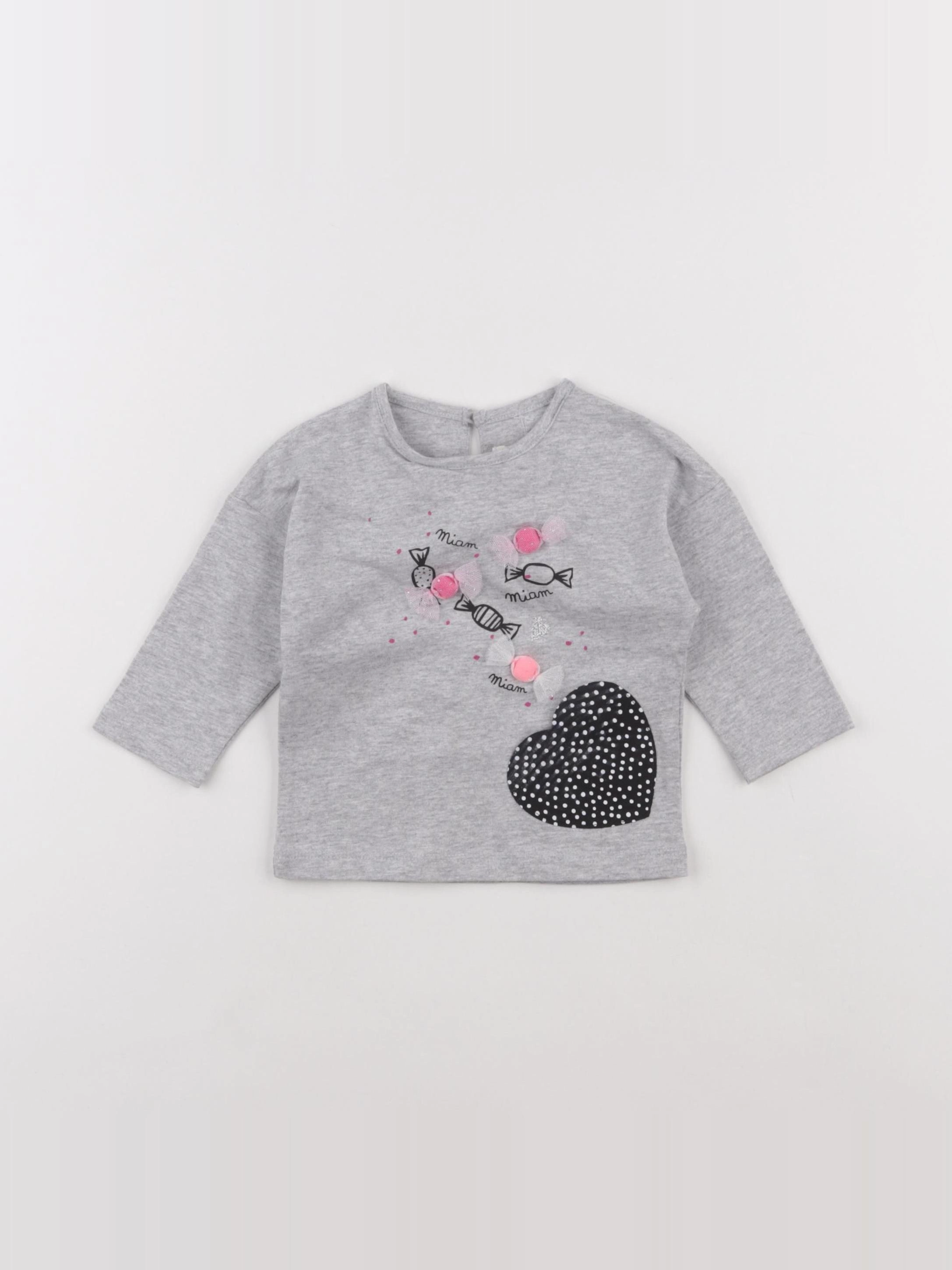Catimini - tee-shirt gris - 6 mois