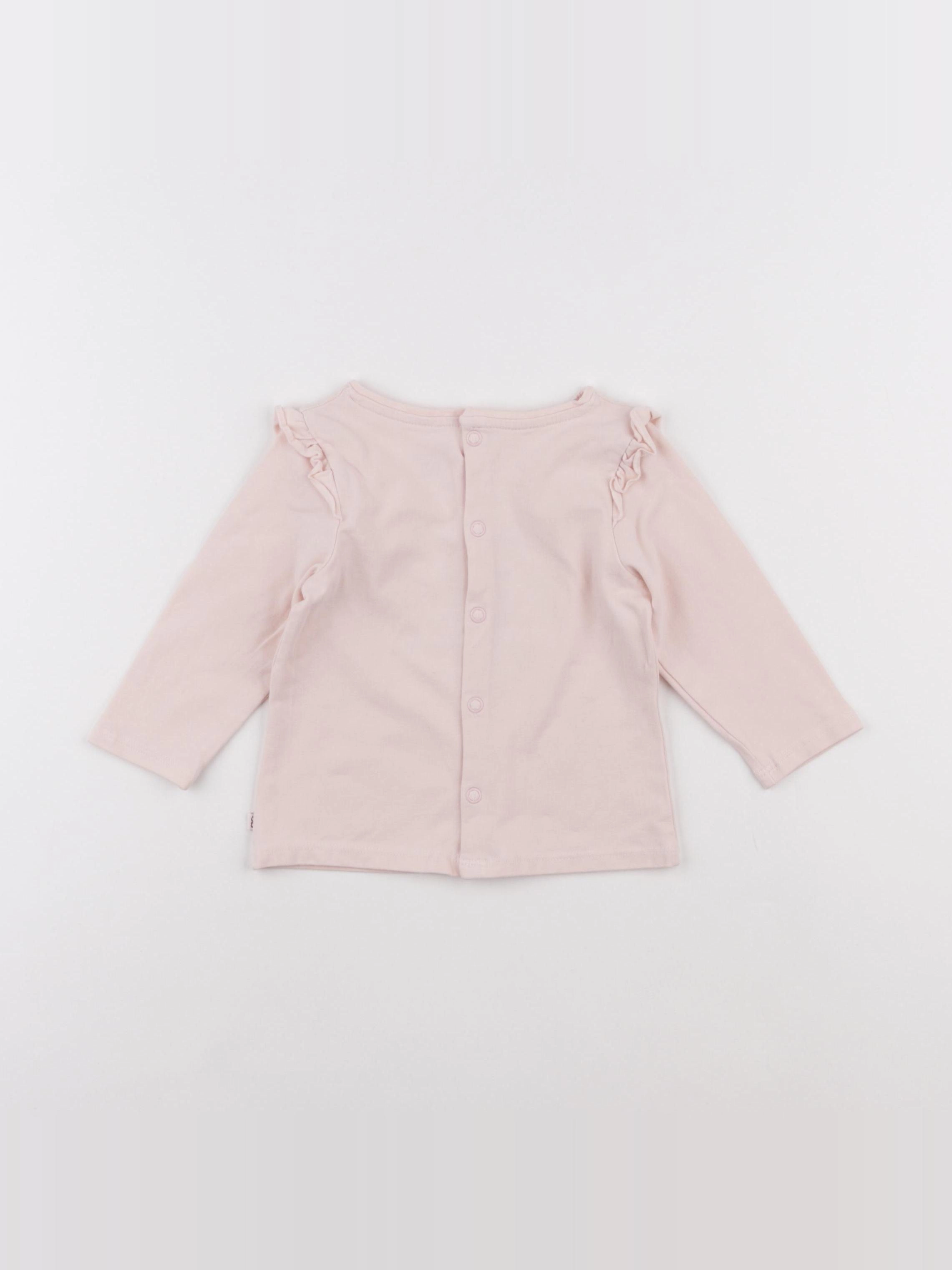Obaïbi - tee-shirt rose - 6 mois