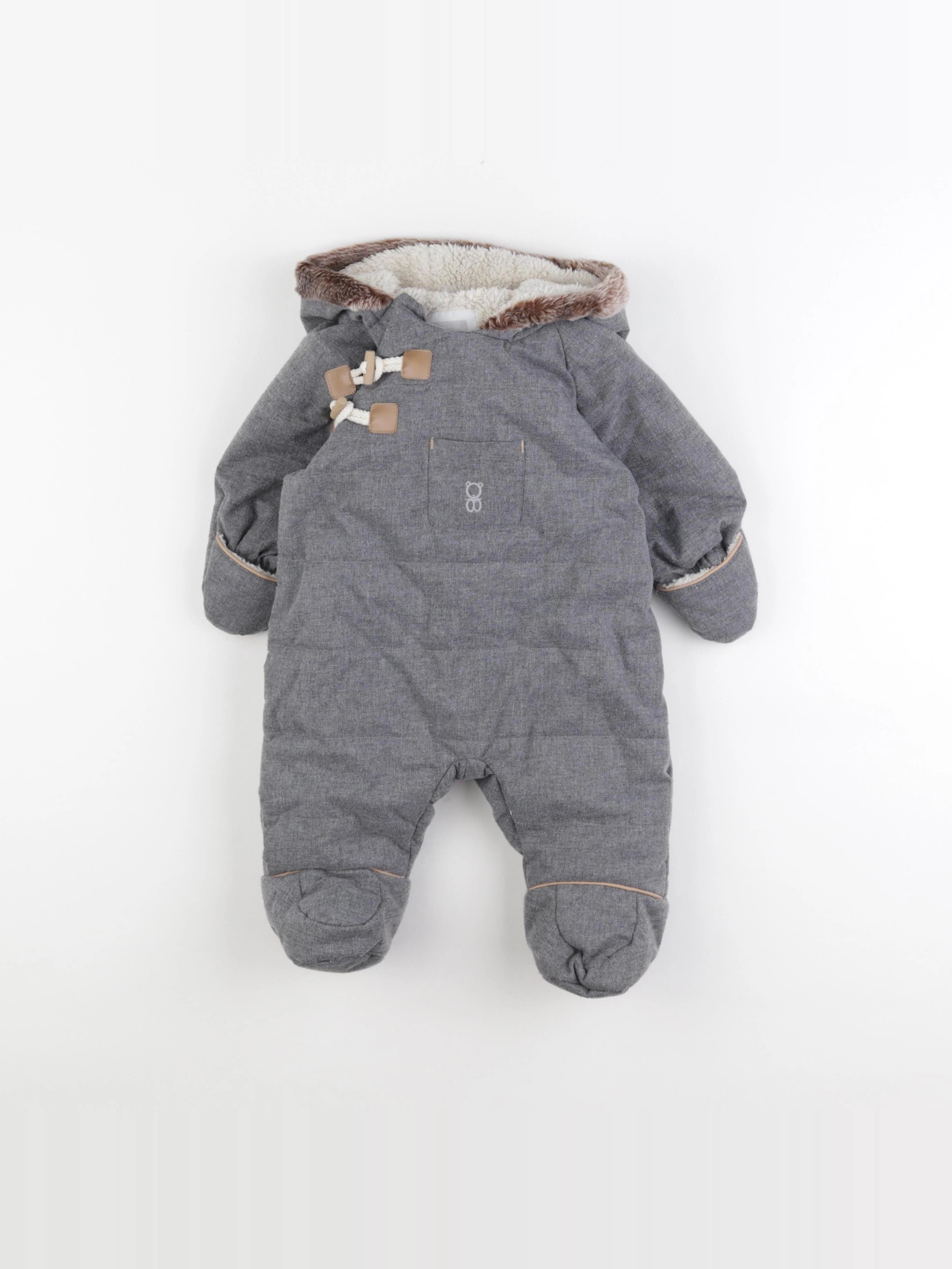 Obaïbi - combi-pilote gris - 3 mois