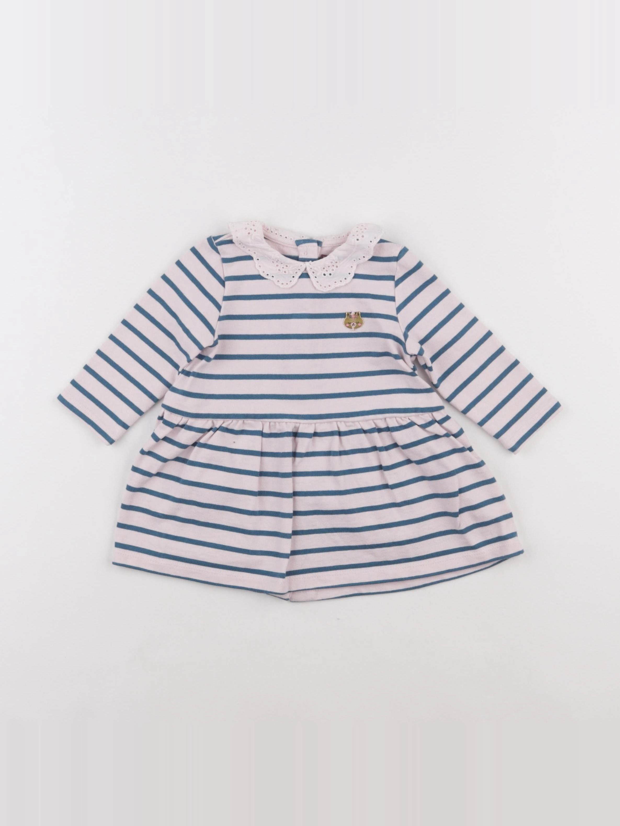Sergent Major - robe rose, bleu - 9 mois