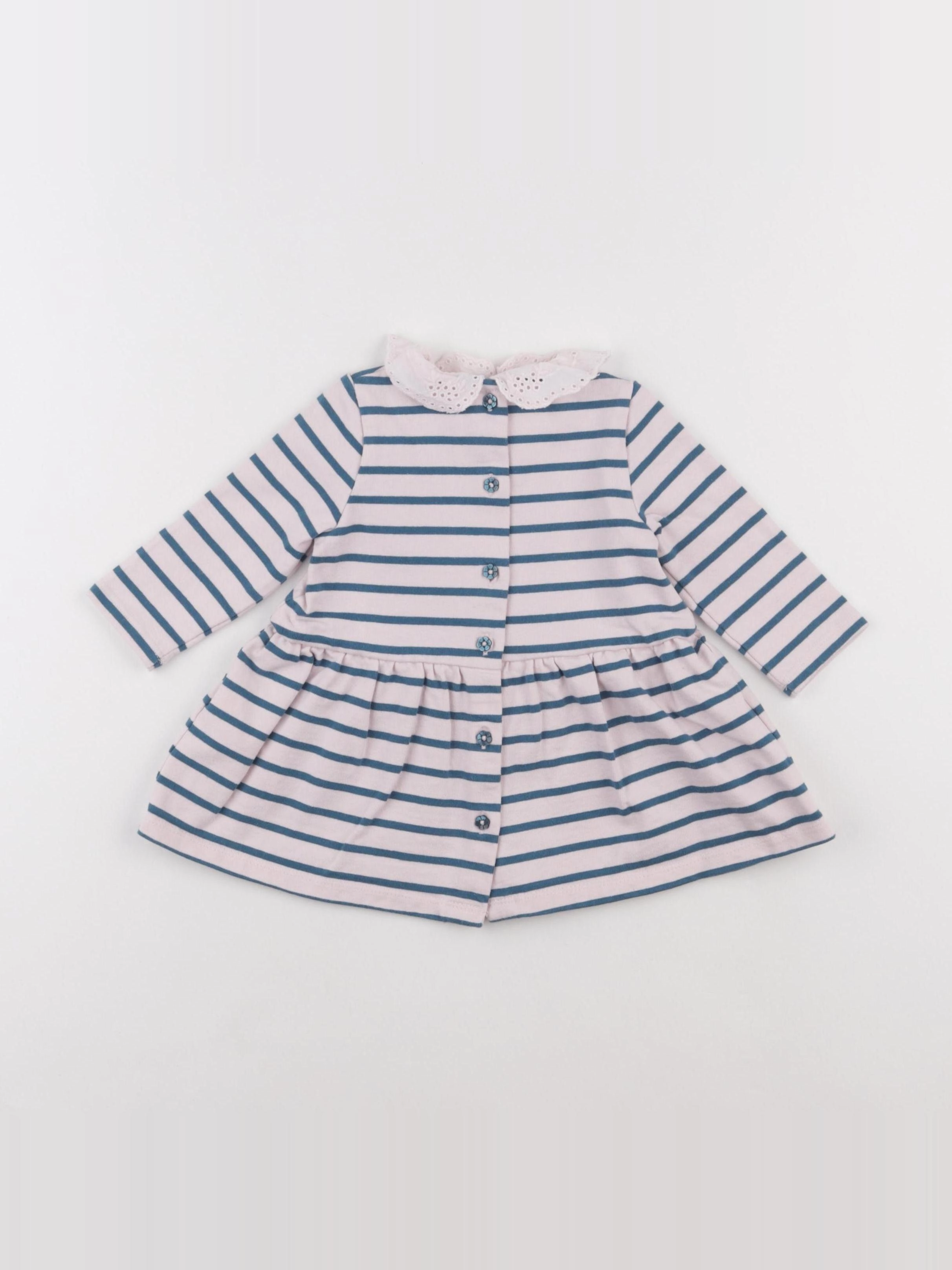 Sergent Major - robe rose, bleu - 9 mois