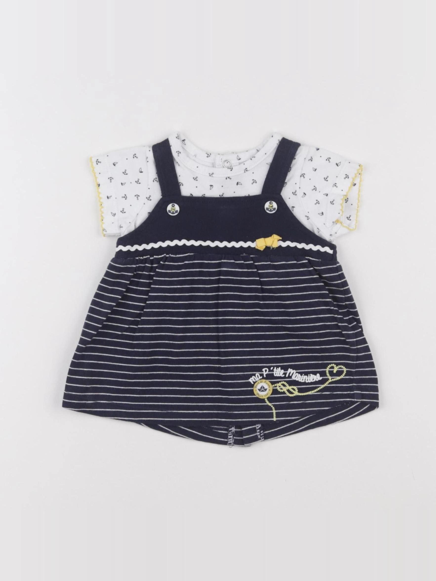 Terre de marins - tee-shirt bleu, blanc - 6 mois