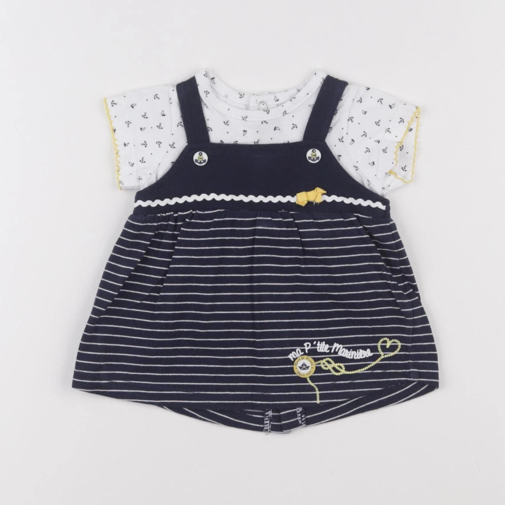 Terre de marins - tee-shirt bleu, blanc - 6 mois