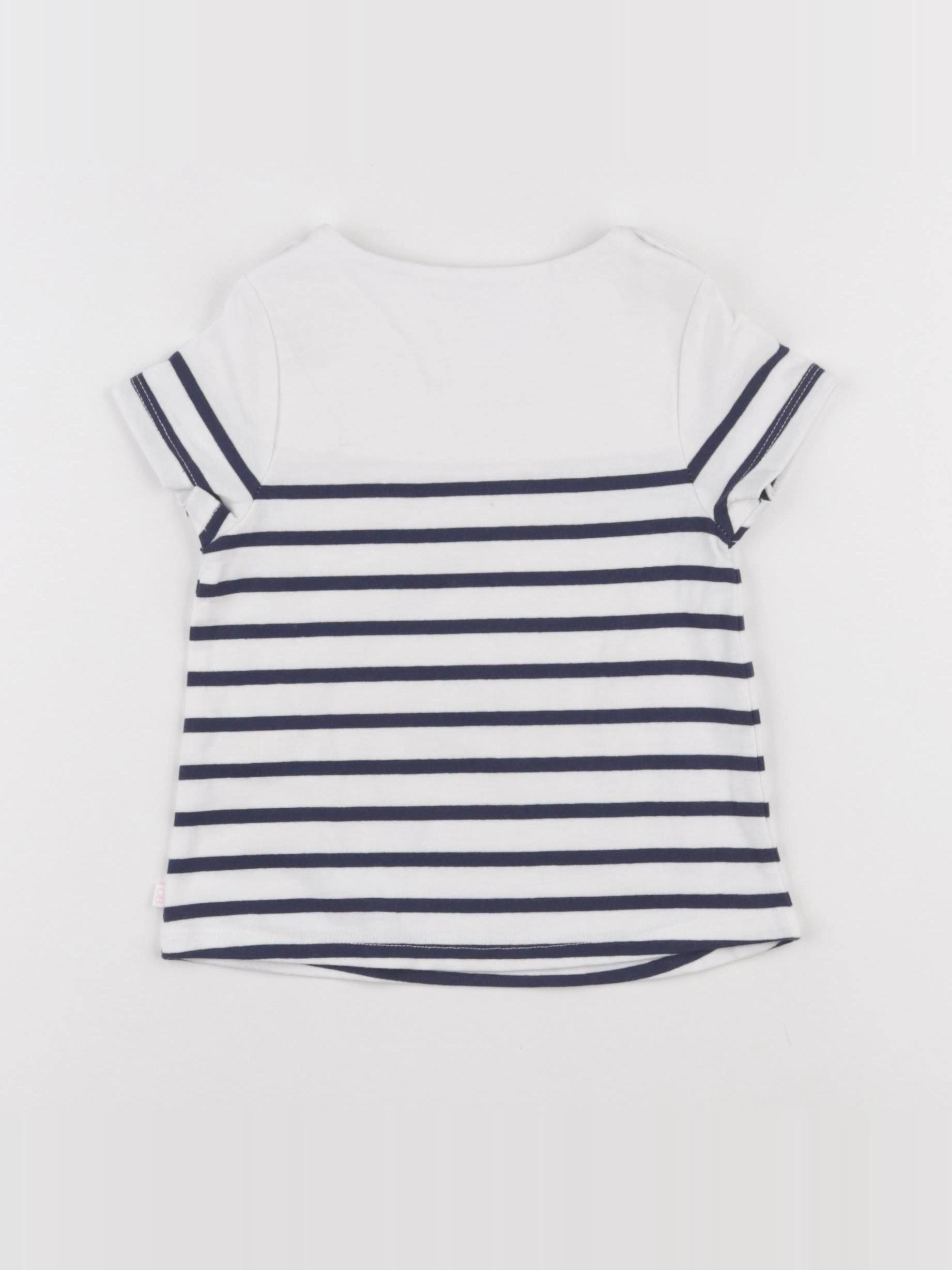 Obaïbi - tee-shirt blanc, bleu - 24 mois