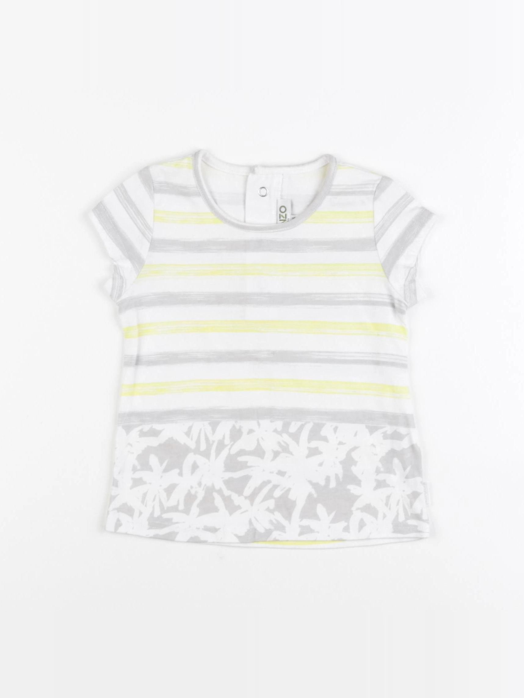 Kenzo - tee-shirt blanc, jaune - 2 ans