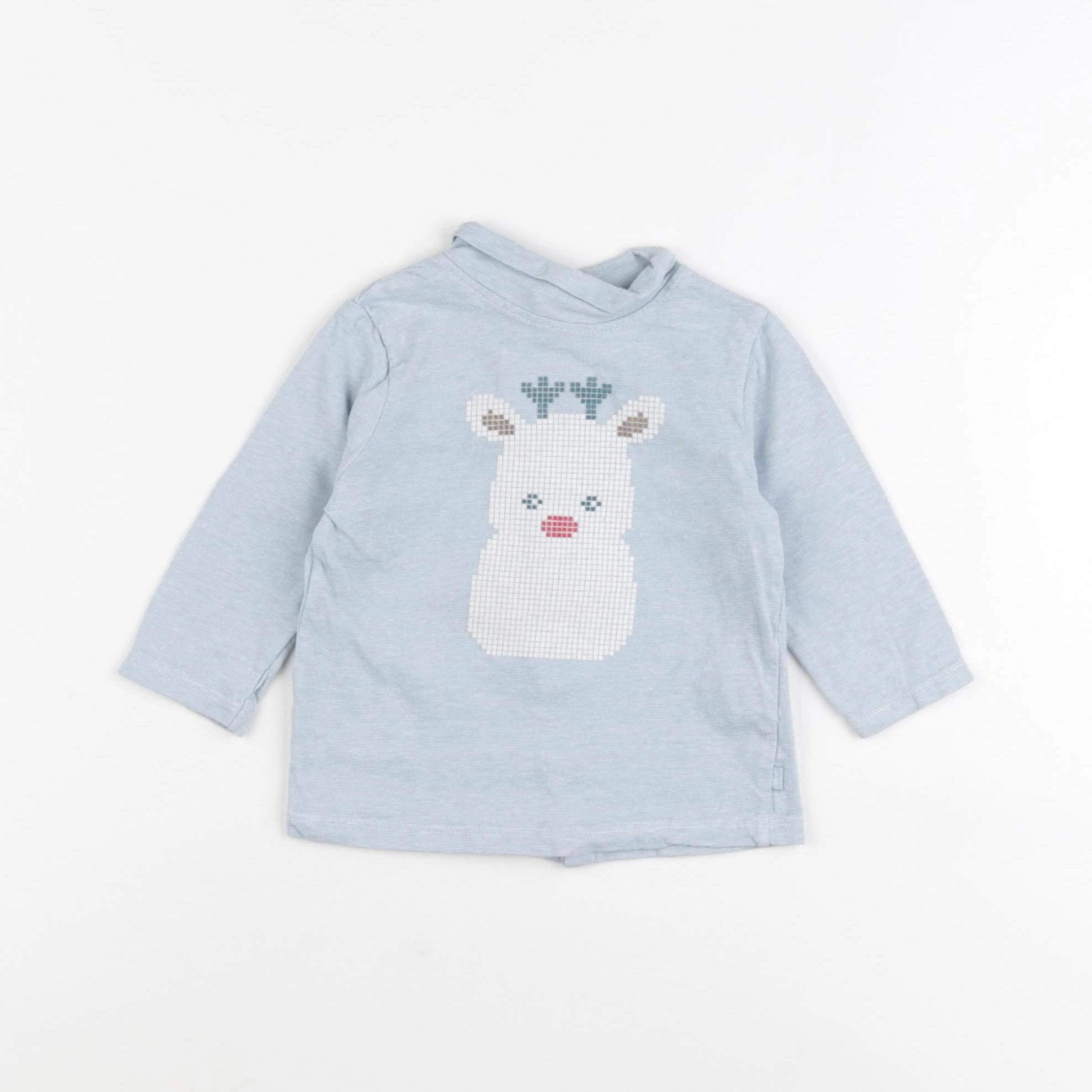 Obaïbi - sous-pull bleu - 6 mois
