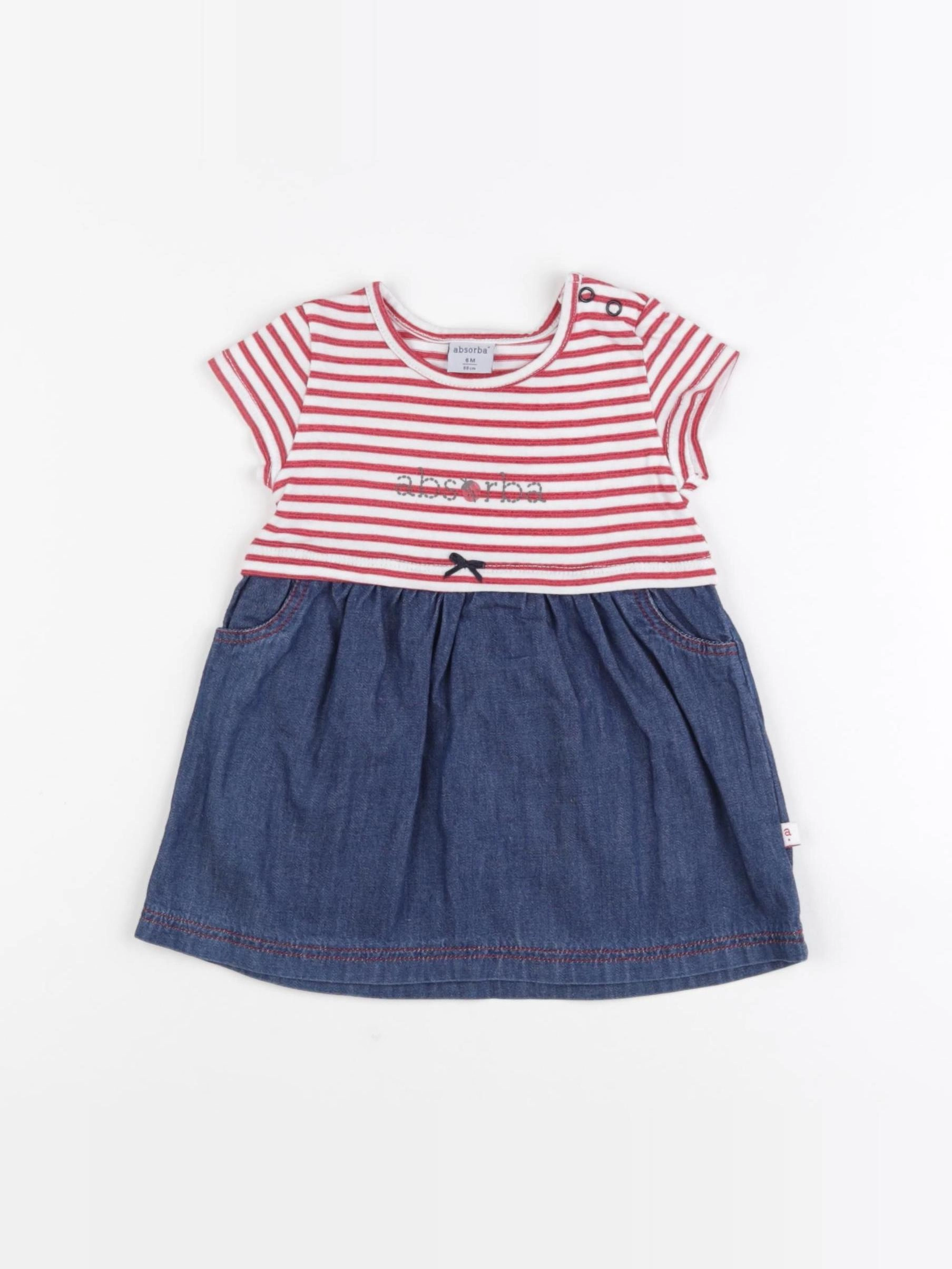 Absorba - robe bleu, rouge - 6 mois