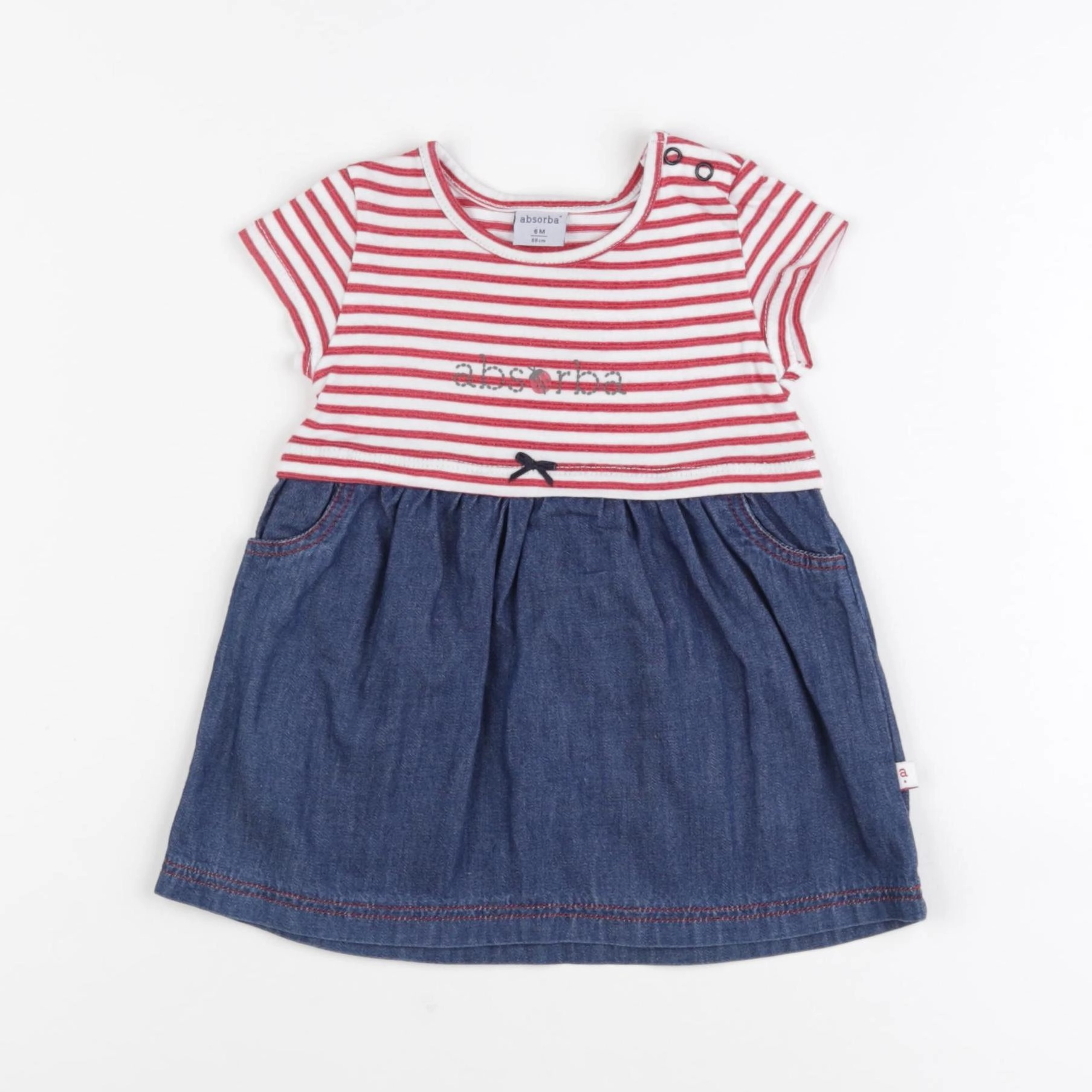 Absorba - robe bleu, rouge - 6 mois