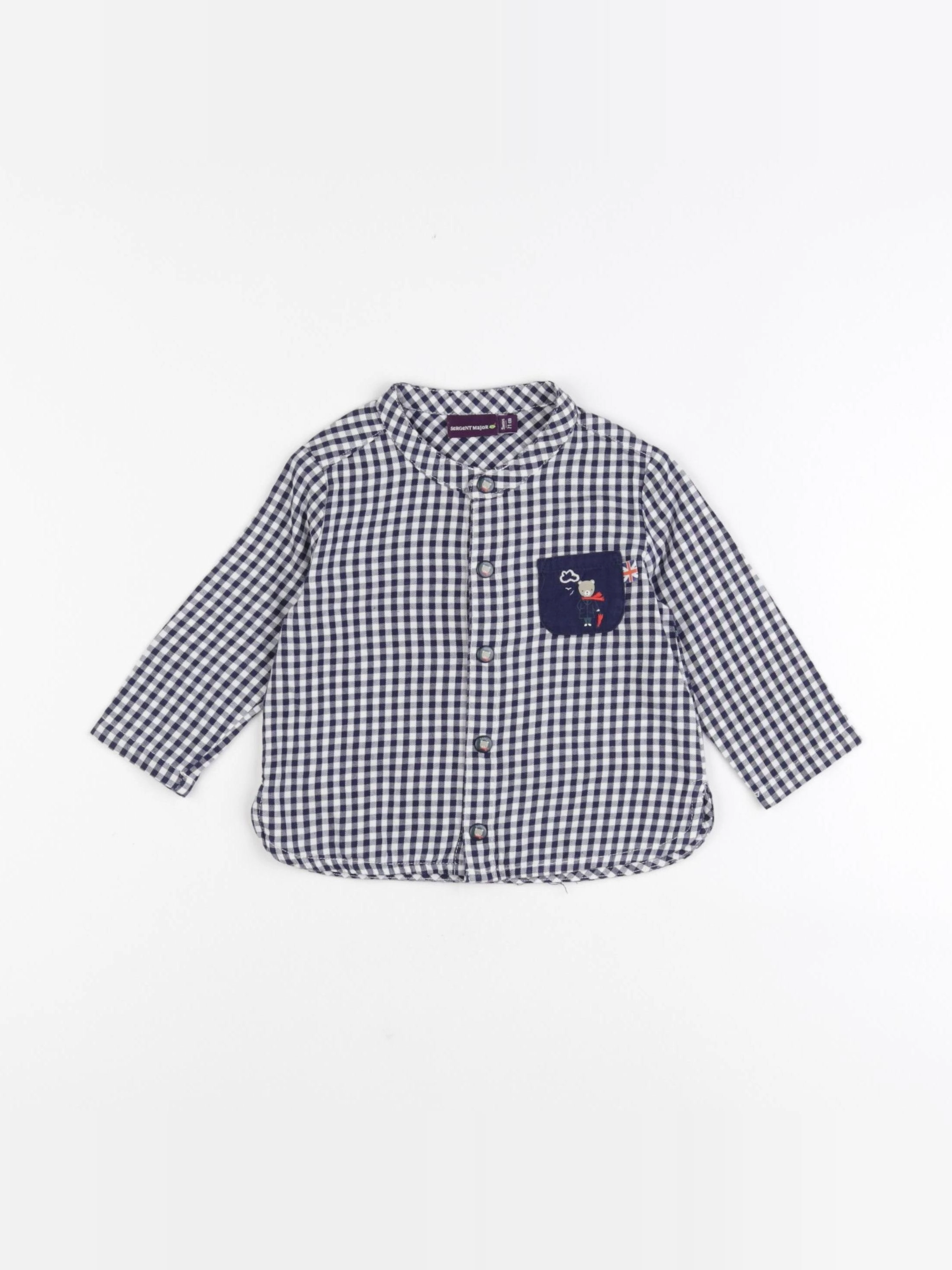 Sergent Major - chemise blanc, bleu - 9 mois