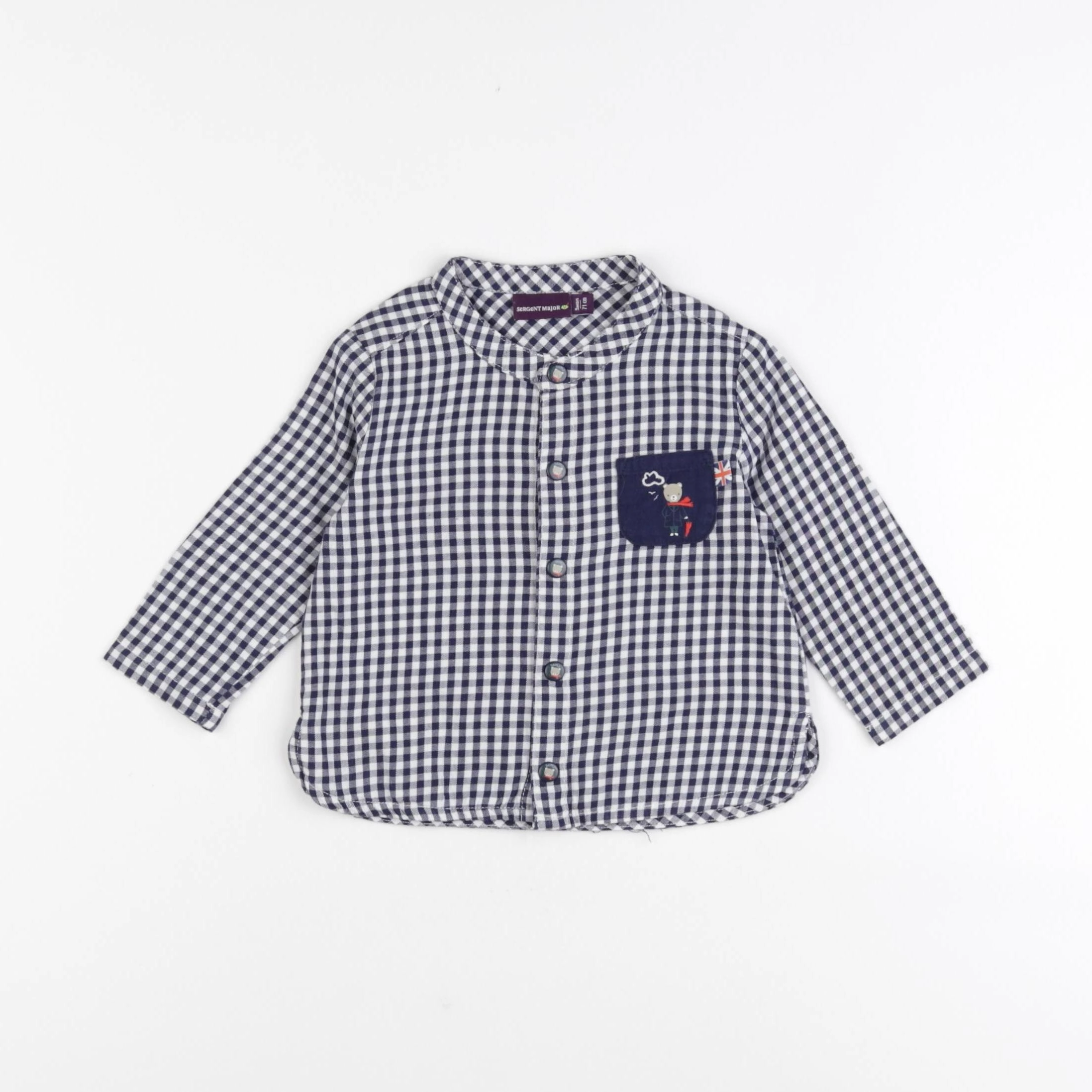 Sergent Major - chemise blanc, bleu - 9 mois