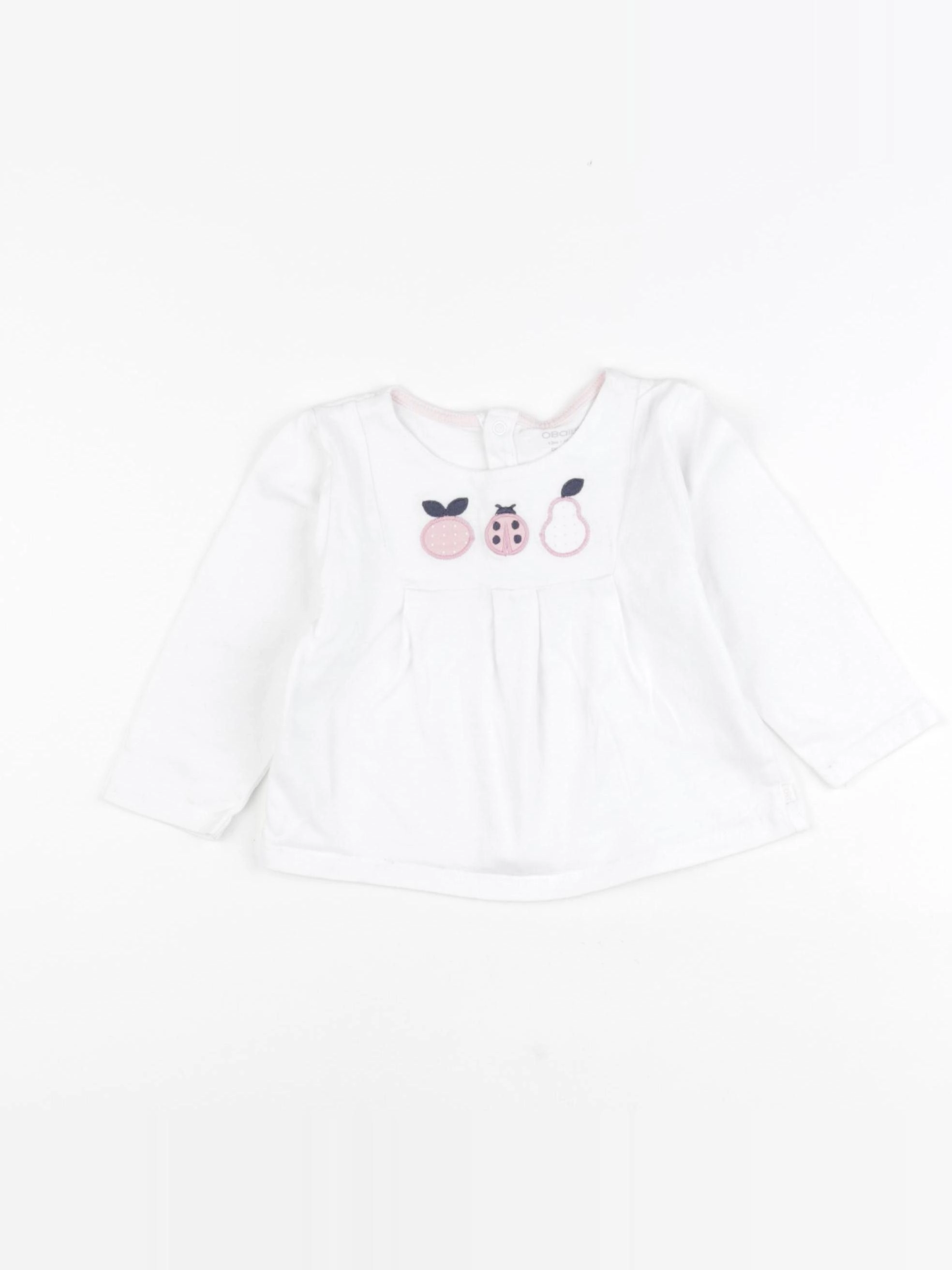 Obaïbi - tee-shirt blanc - 12 mois
