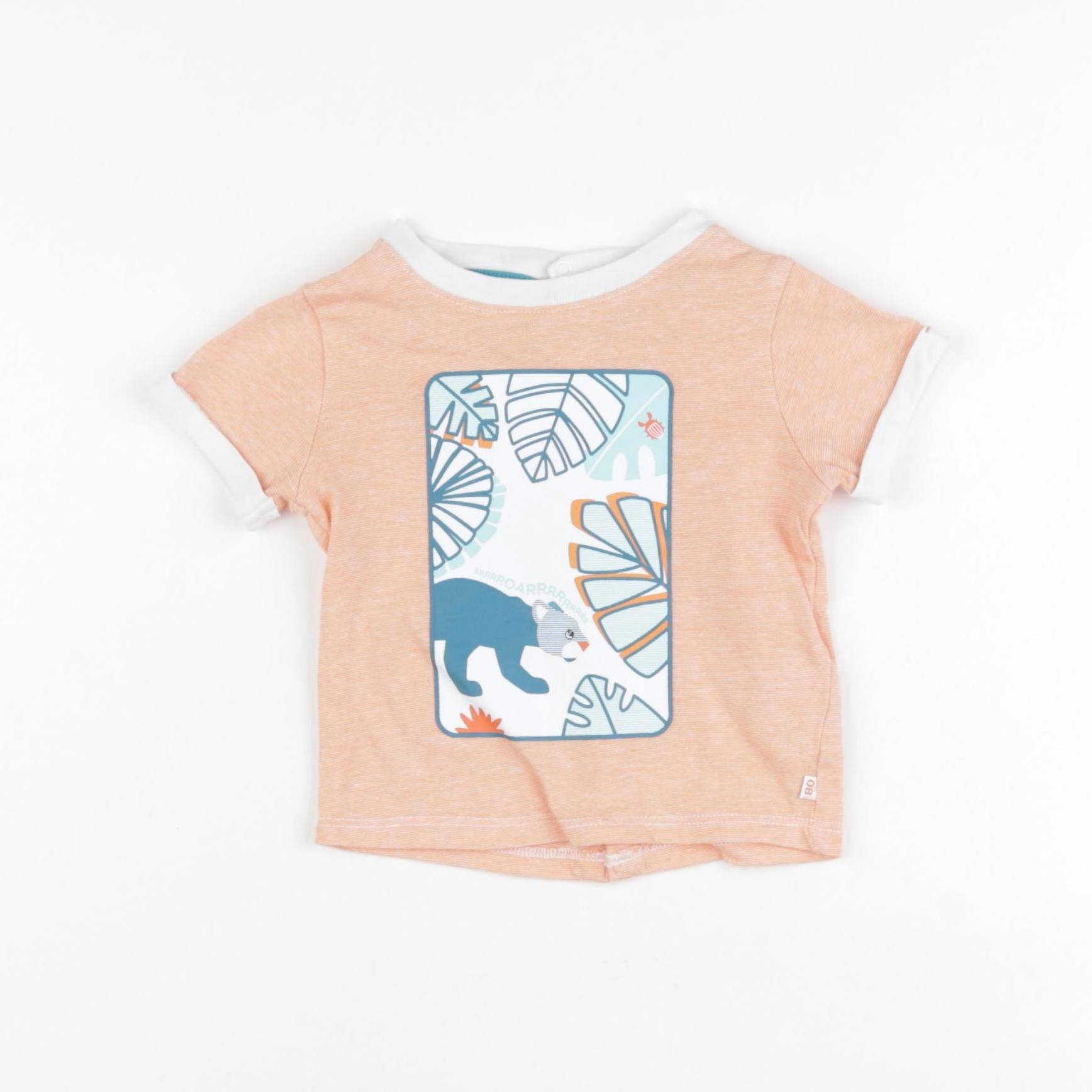 Obaïbi - tee-shirt blanc, orange - 3 mois