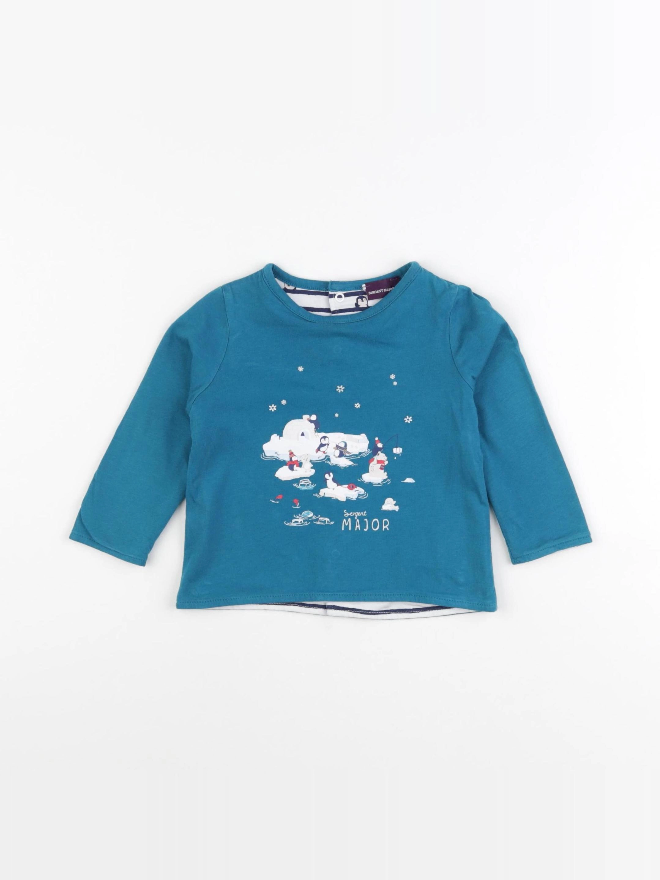 Sergent Major - tee-shirt blanc, bleu - 18 mois