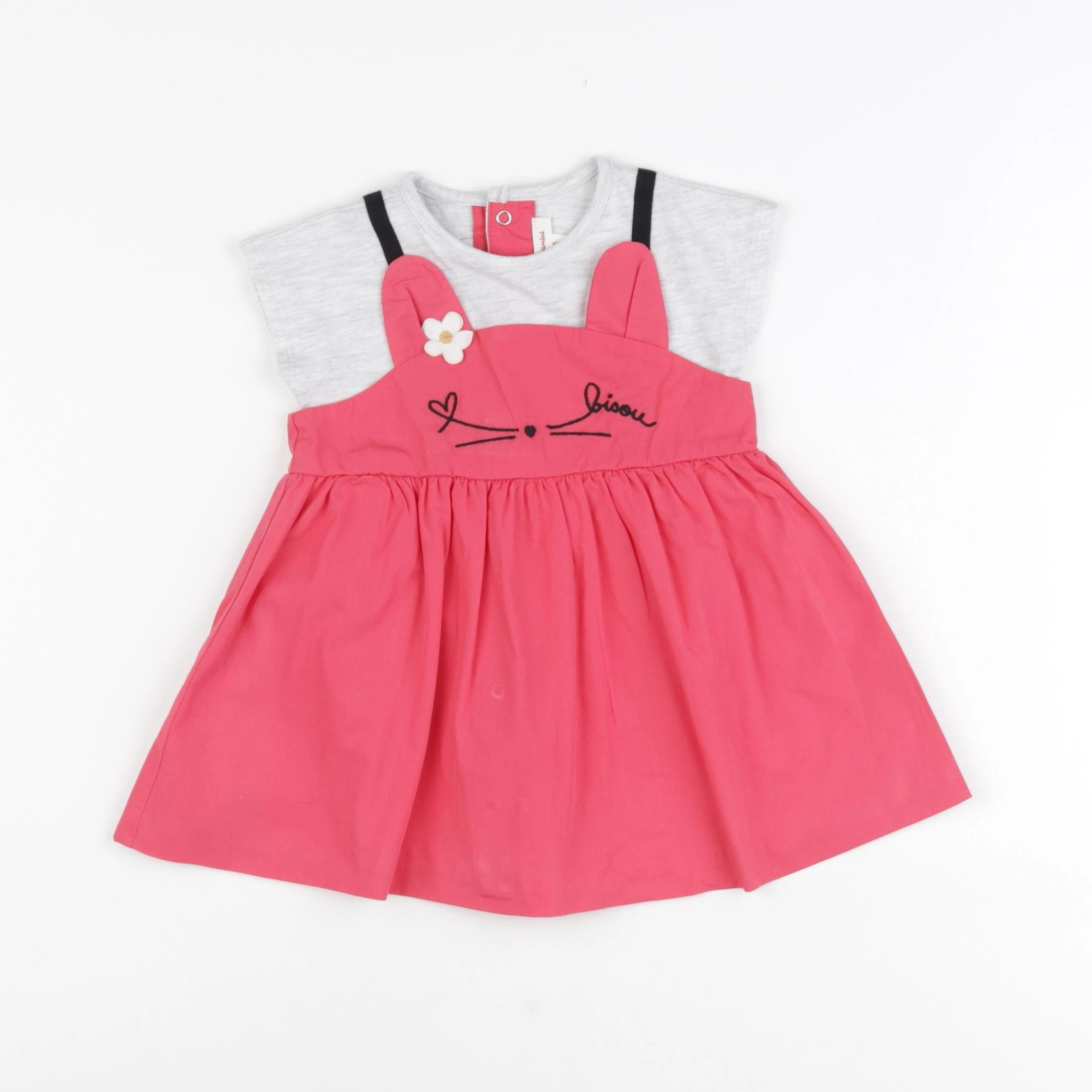 Catimini - robe gris, rose - 6 mois
