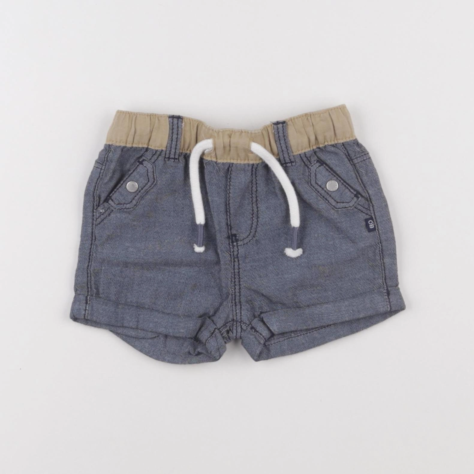 Obaïbi - short bleu - 6 mois