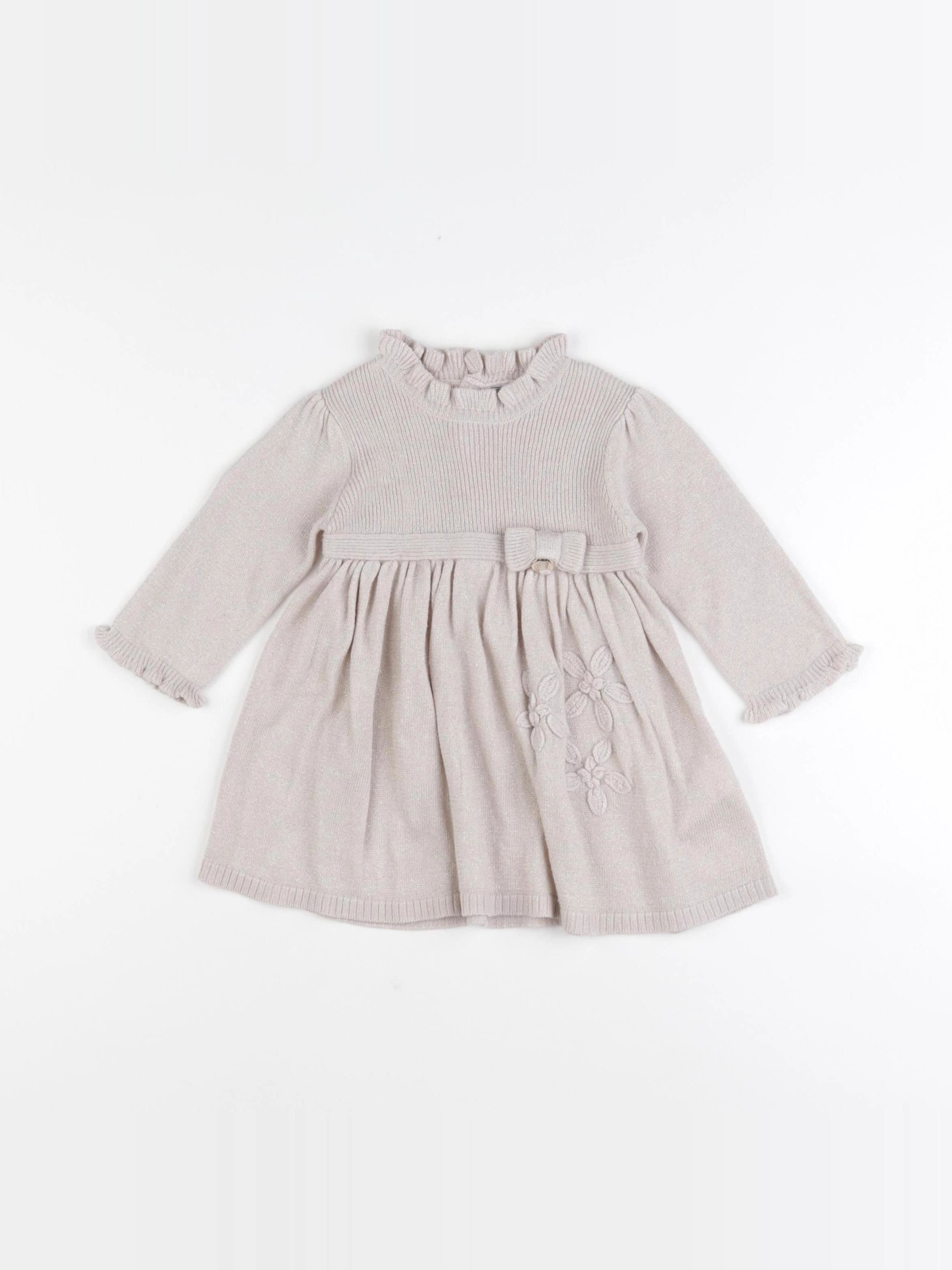 Mayoral - robe beige, or - 6 mois
